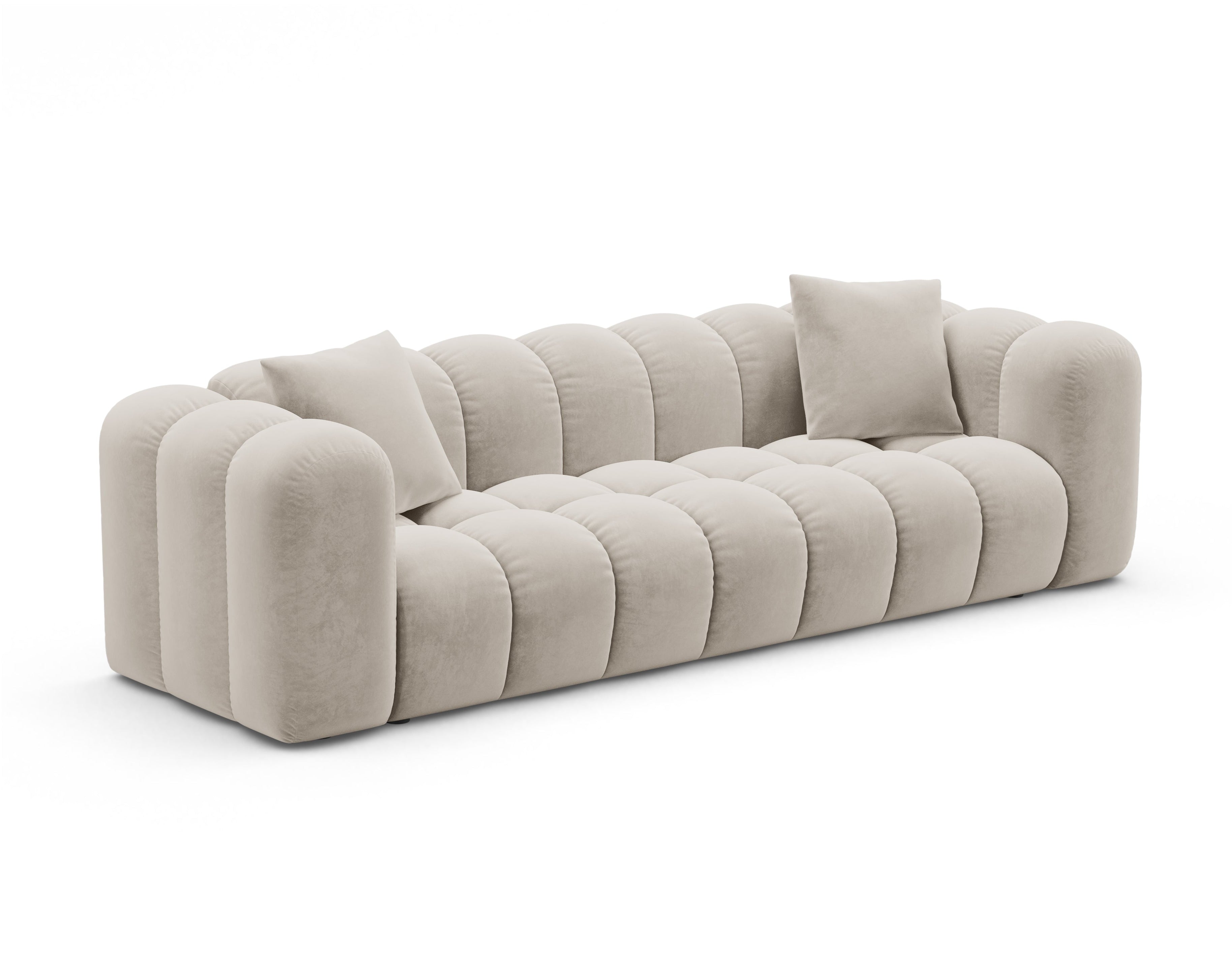 Velvet sofa with sleeping function ASTRO ecru