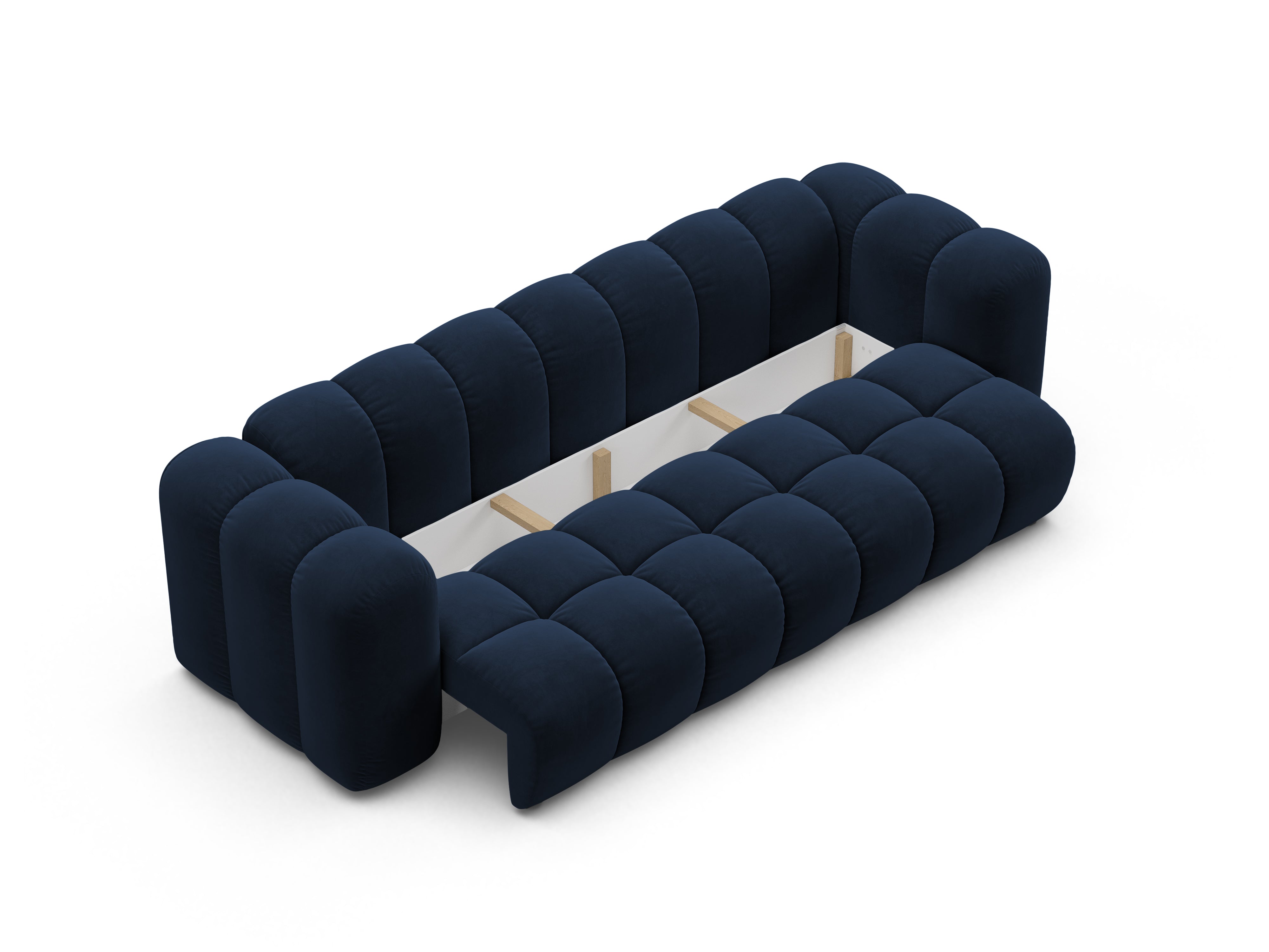 Sofa z aksamitom s funkciou spania ASTRO kráľovská modrá