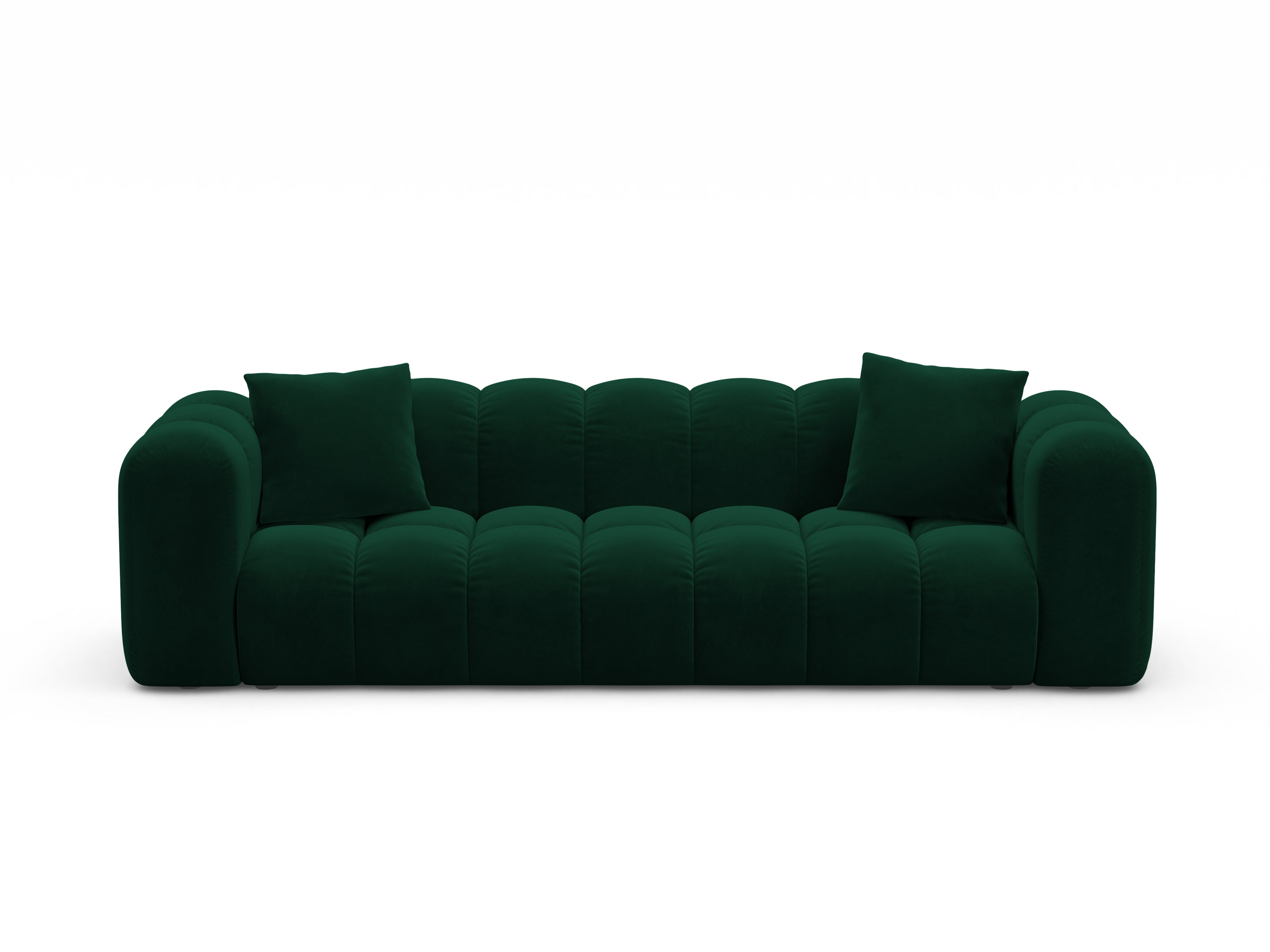 Sofa z aksamitom s funkciou spania ASTRO v fľaškovozelenej farbe