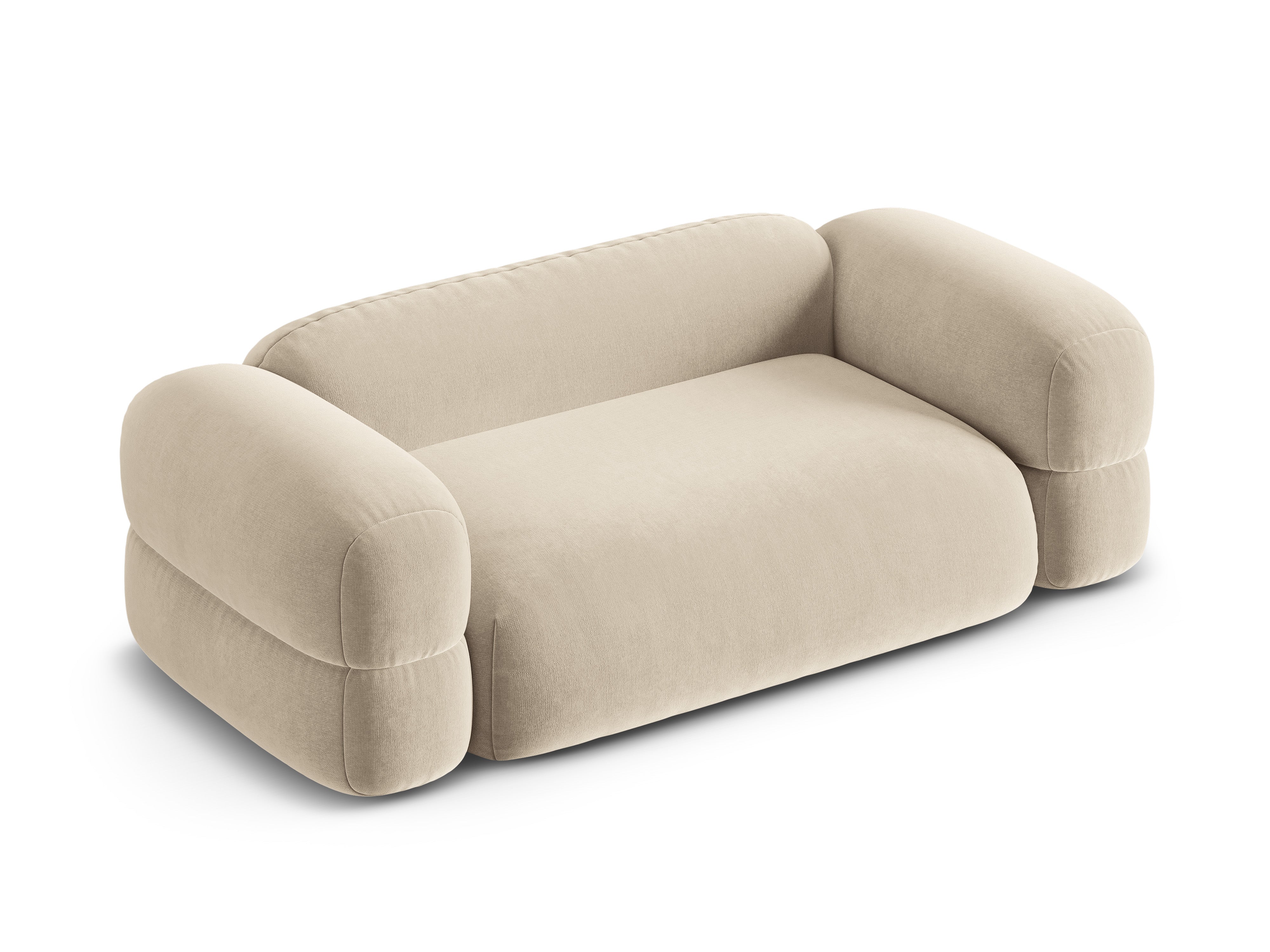 Sofa z jemného velúru 3-miestna ROGER svetlo béžová