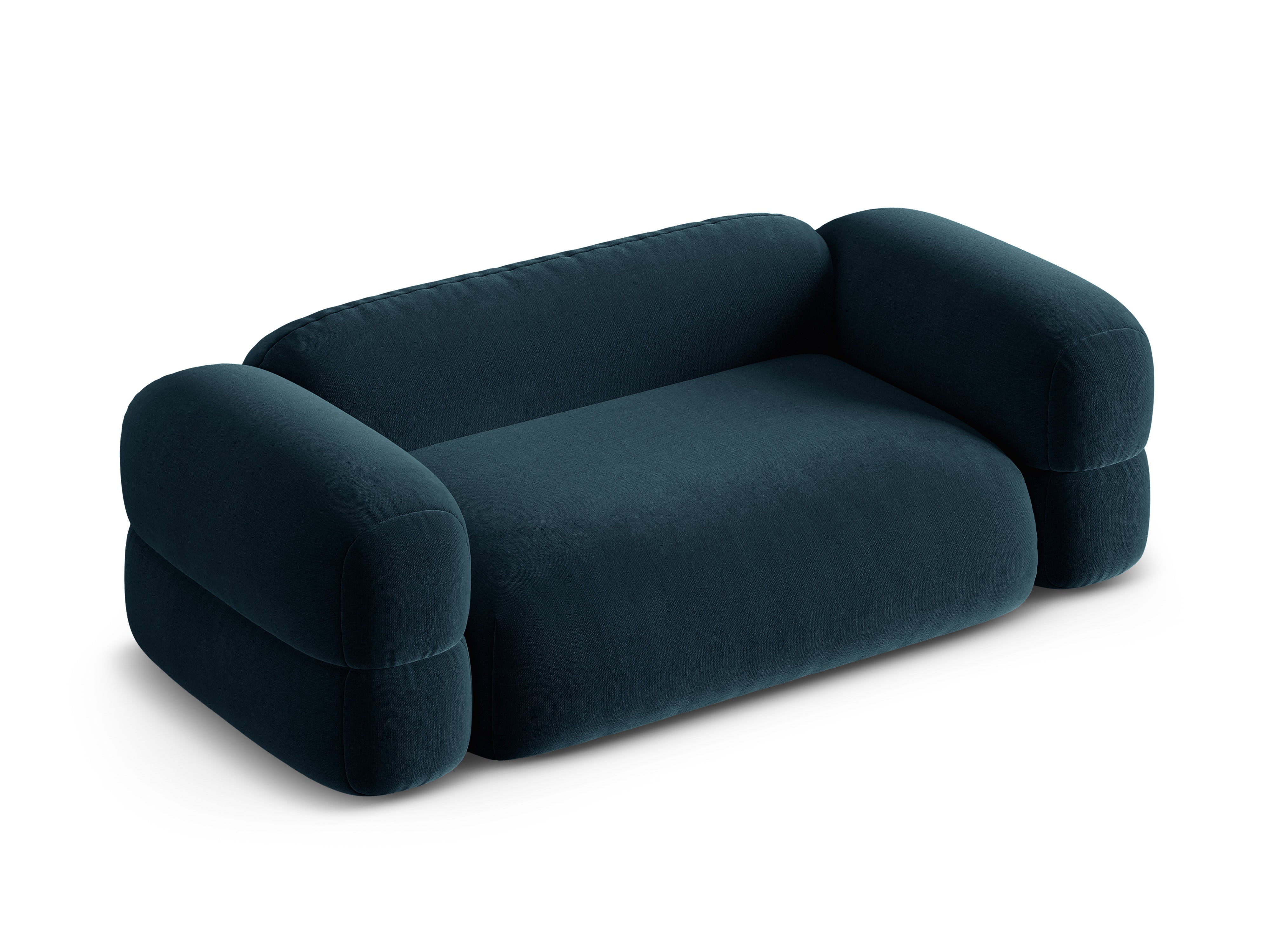 Sofa z jemného velúru 3-miestna ROGER modrá petrol