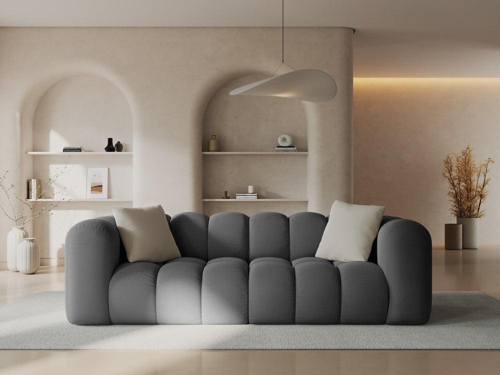 Sofa aksamitna 3-osobowa HALLEY szary Windsor & Co Eye on Design