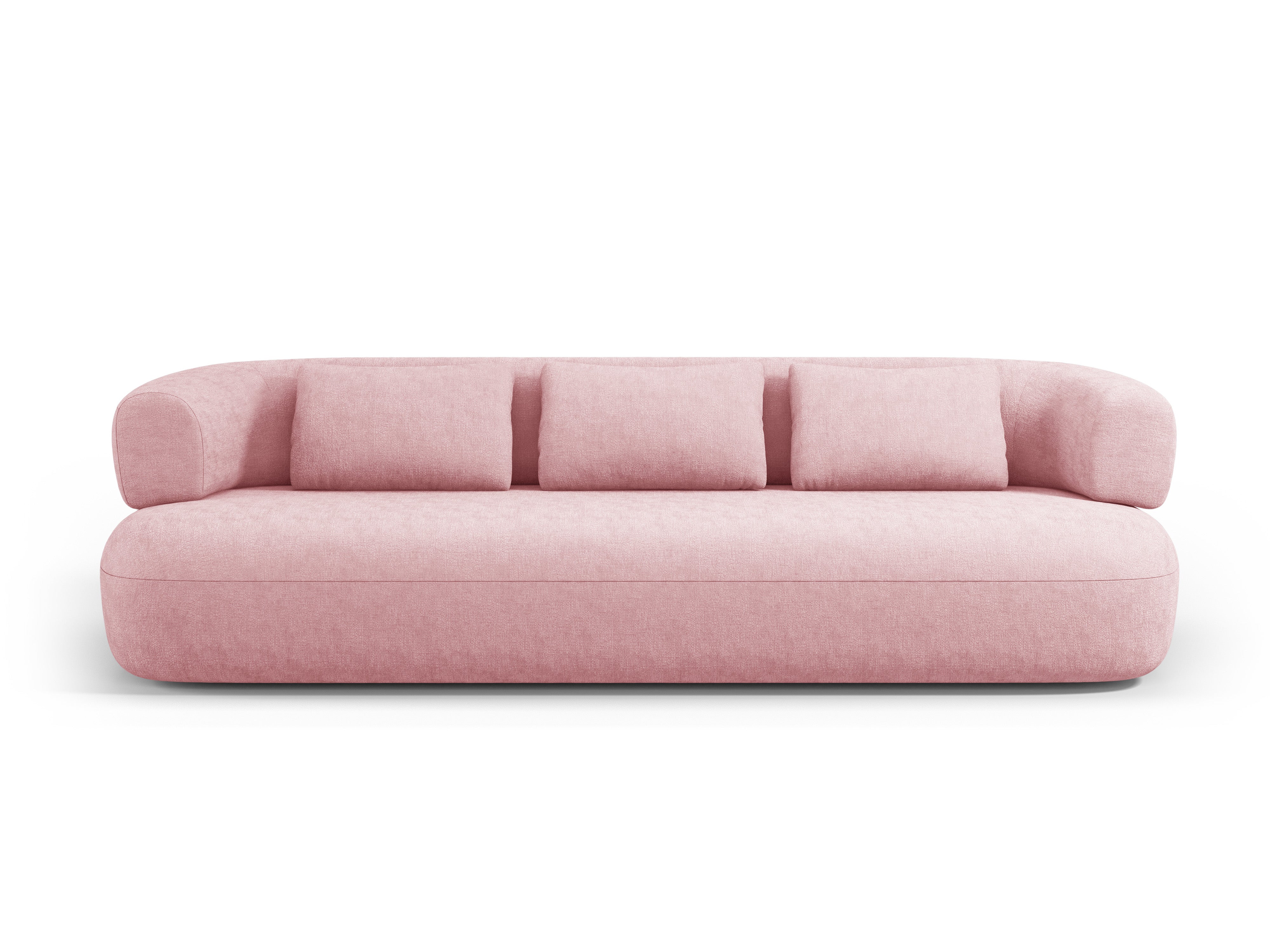 Sofa pre 3,5 osoby ALDRIN v ružovom šenile