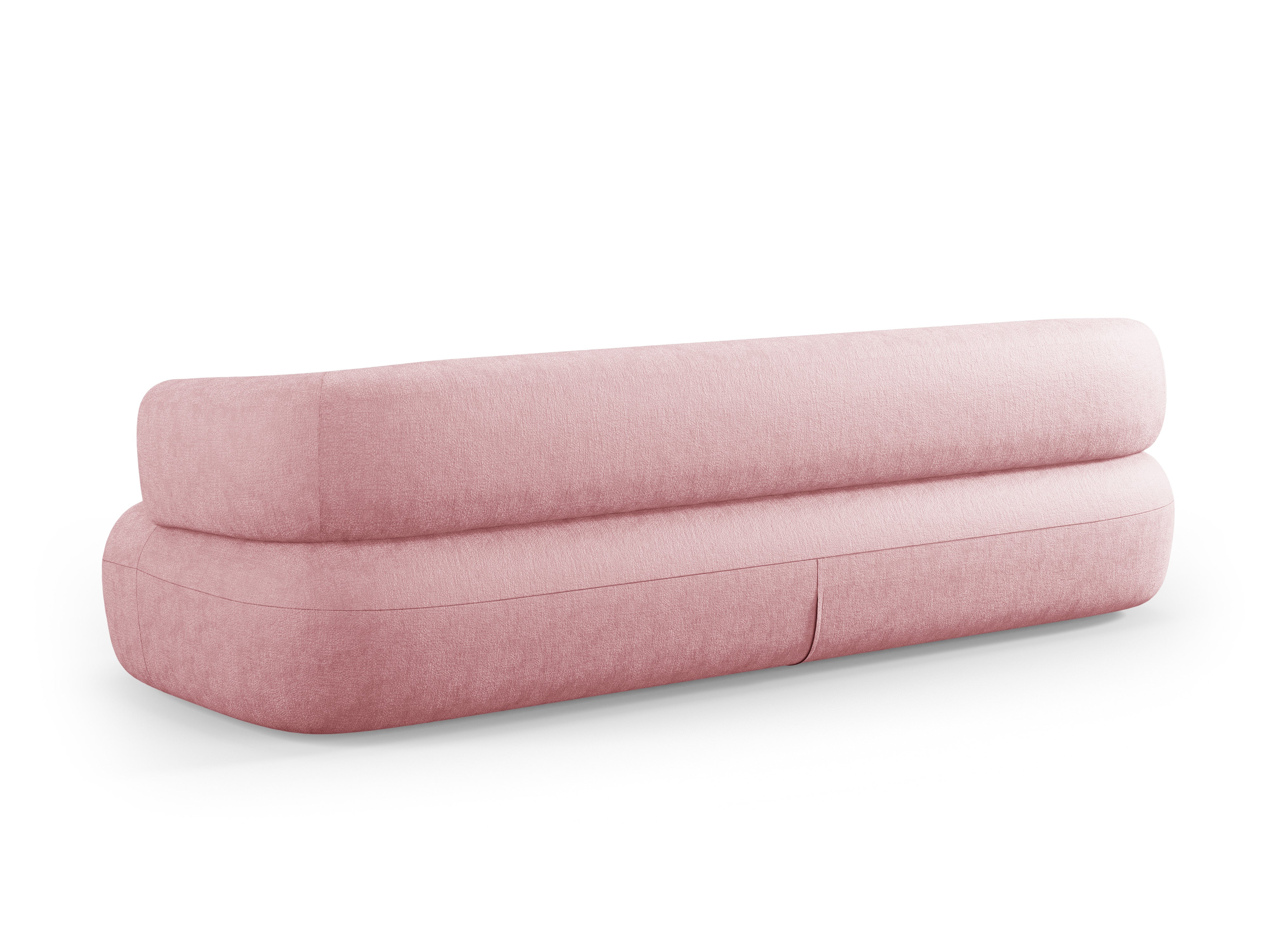 Sofa pre 3,5 osoby ALDRIN v ružovom šenile