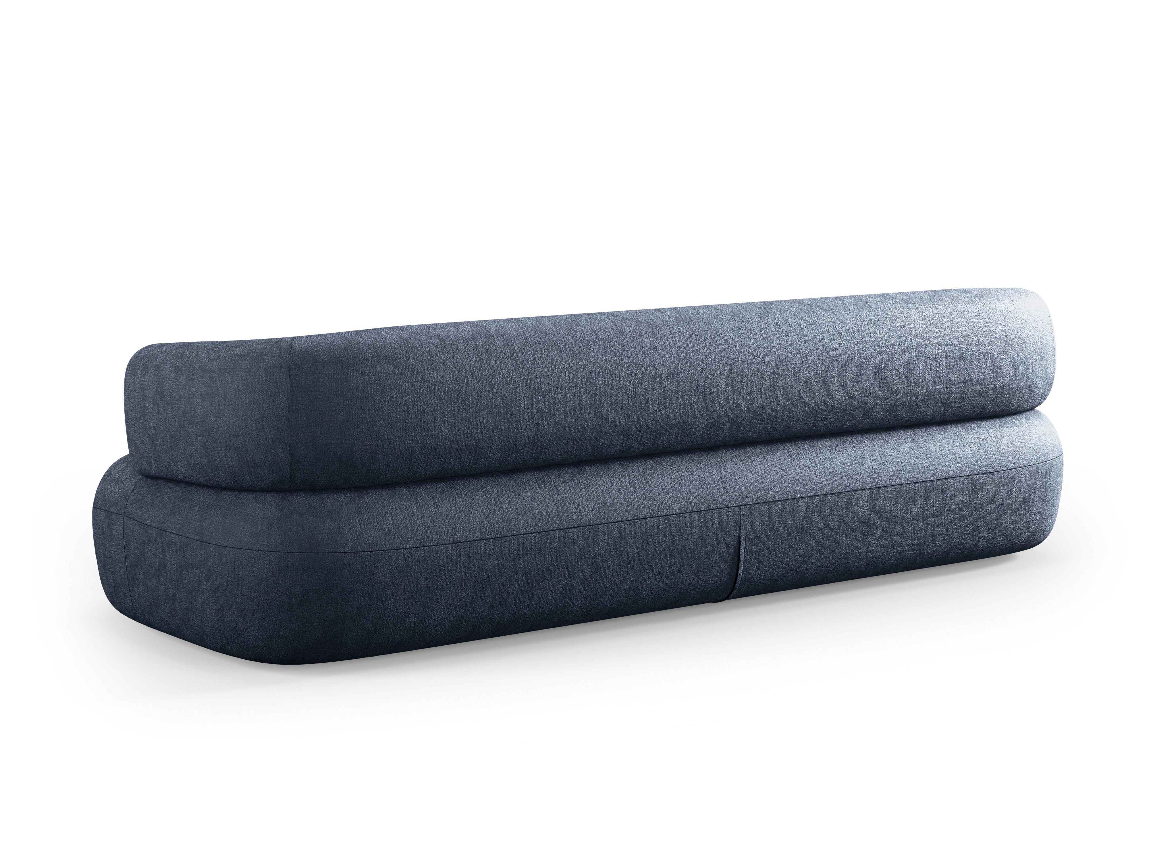 Sofa pre 3,5 osoby ALDRIN v granátovej farbe z šenilovej tkaniny