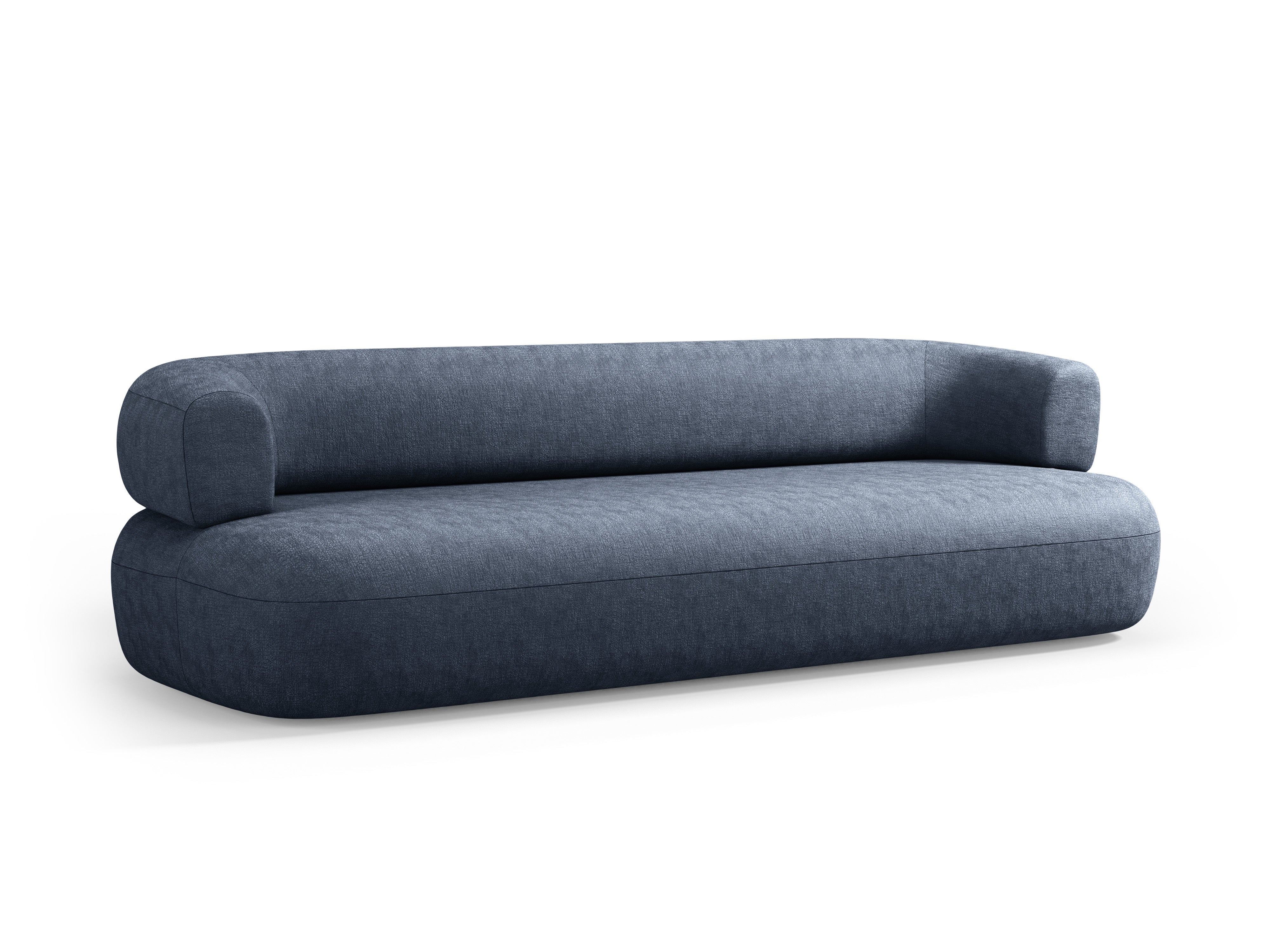 Sofa pre 3,5 osoby ALDRIN v granátovej farbe z šenilovej tkaniny