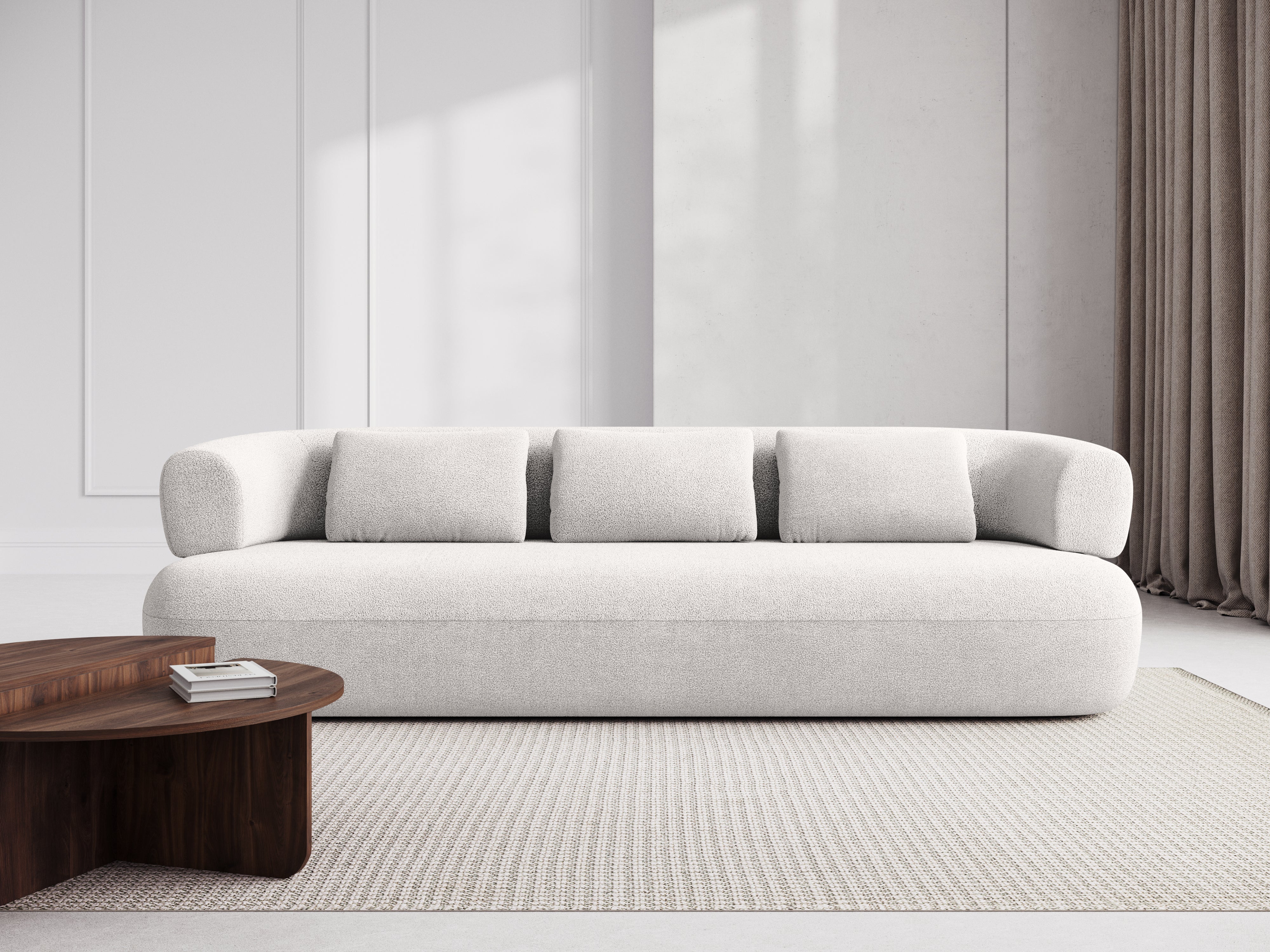 Sofa 3,5-miestna ALDRIN biela boucle