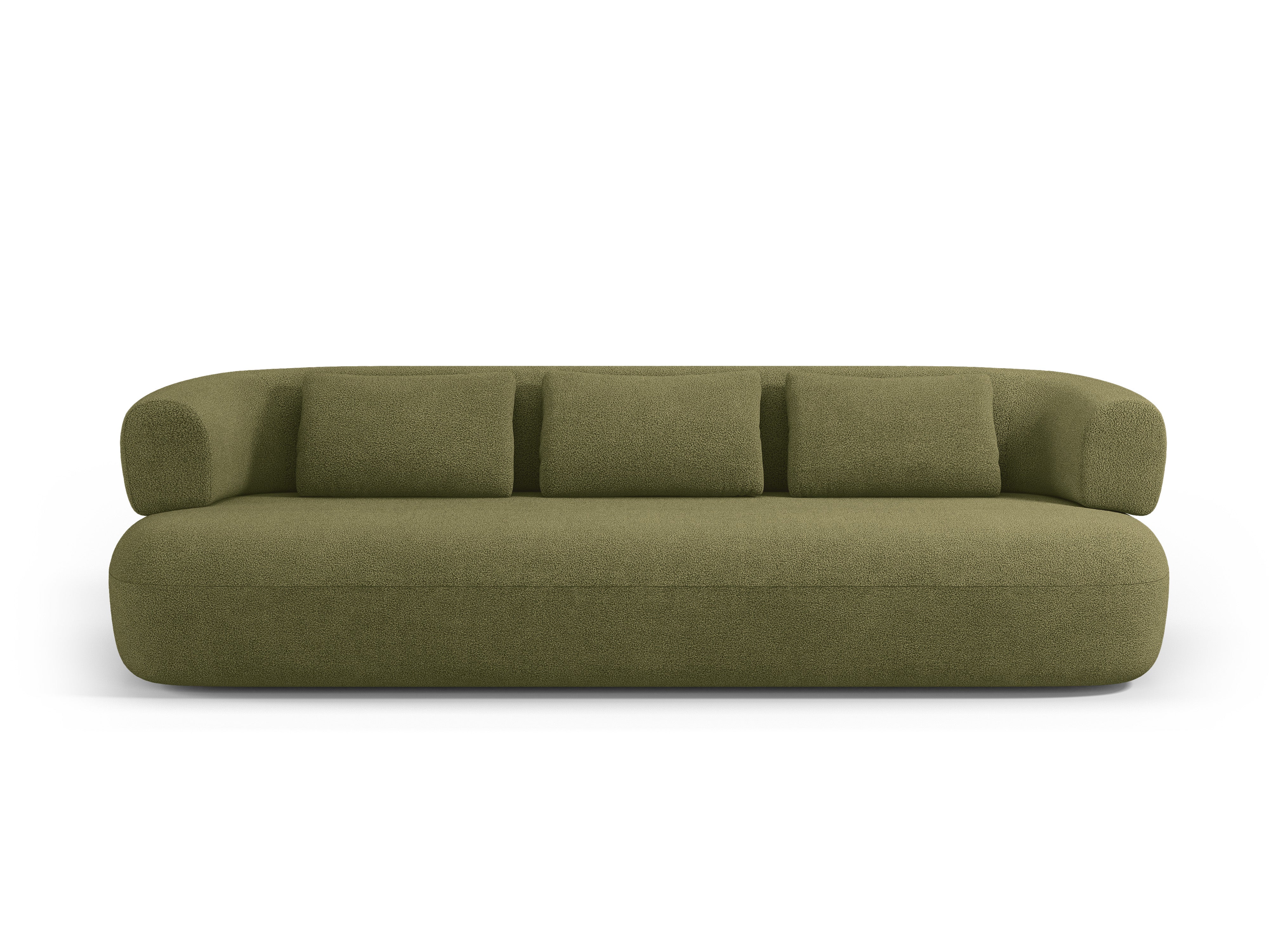 Sofa pre 3,5 osoby ALDRIN v zelenej boucle látke
