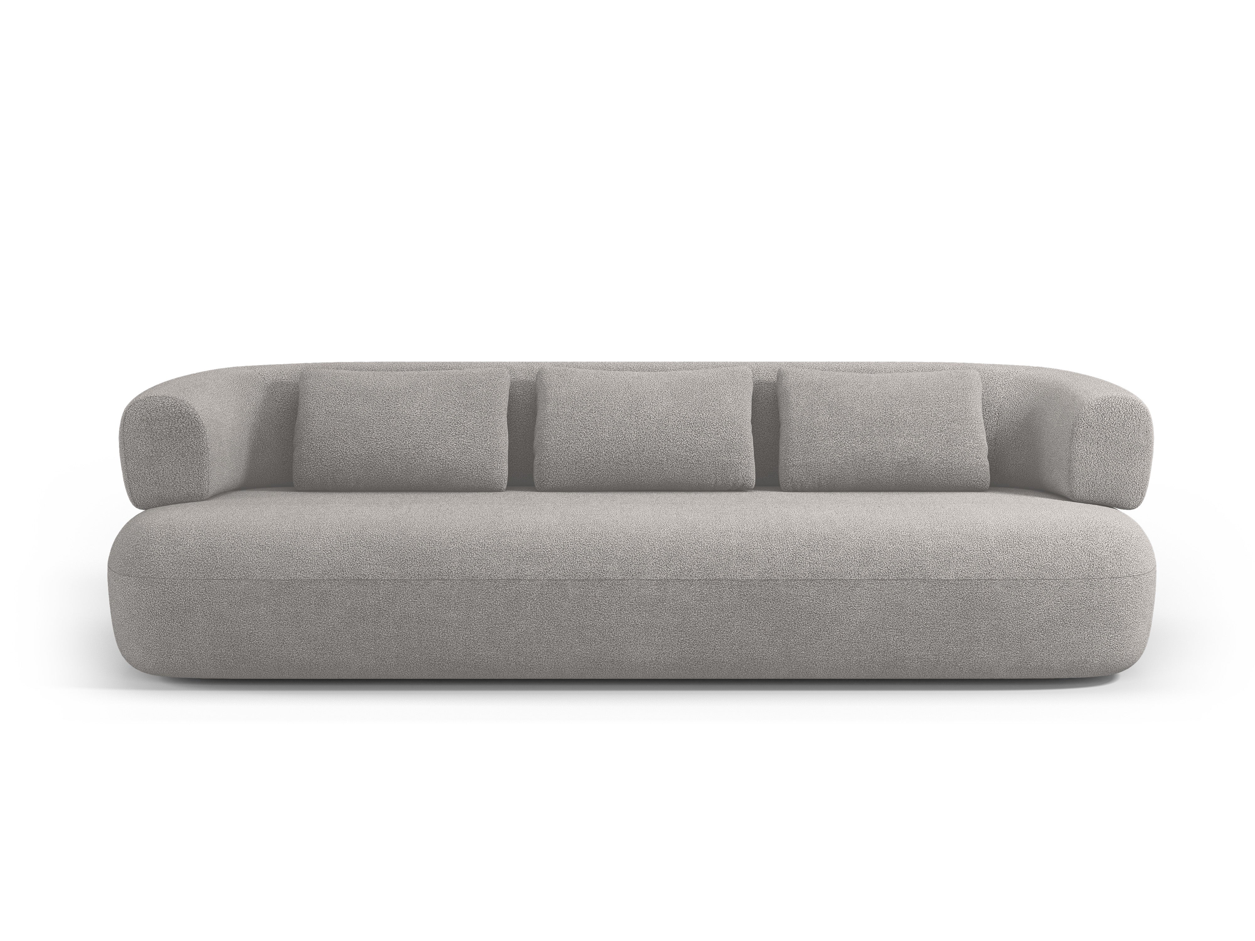 Sofa pre 3,5 osoby ALDRIN svetlosivý boucle