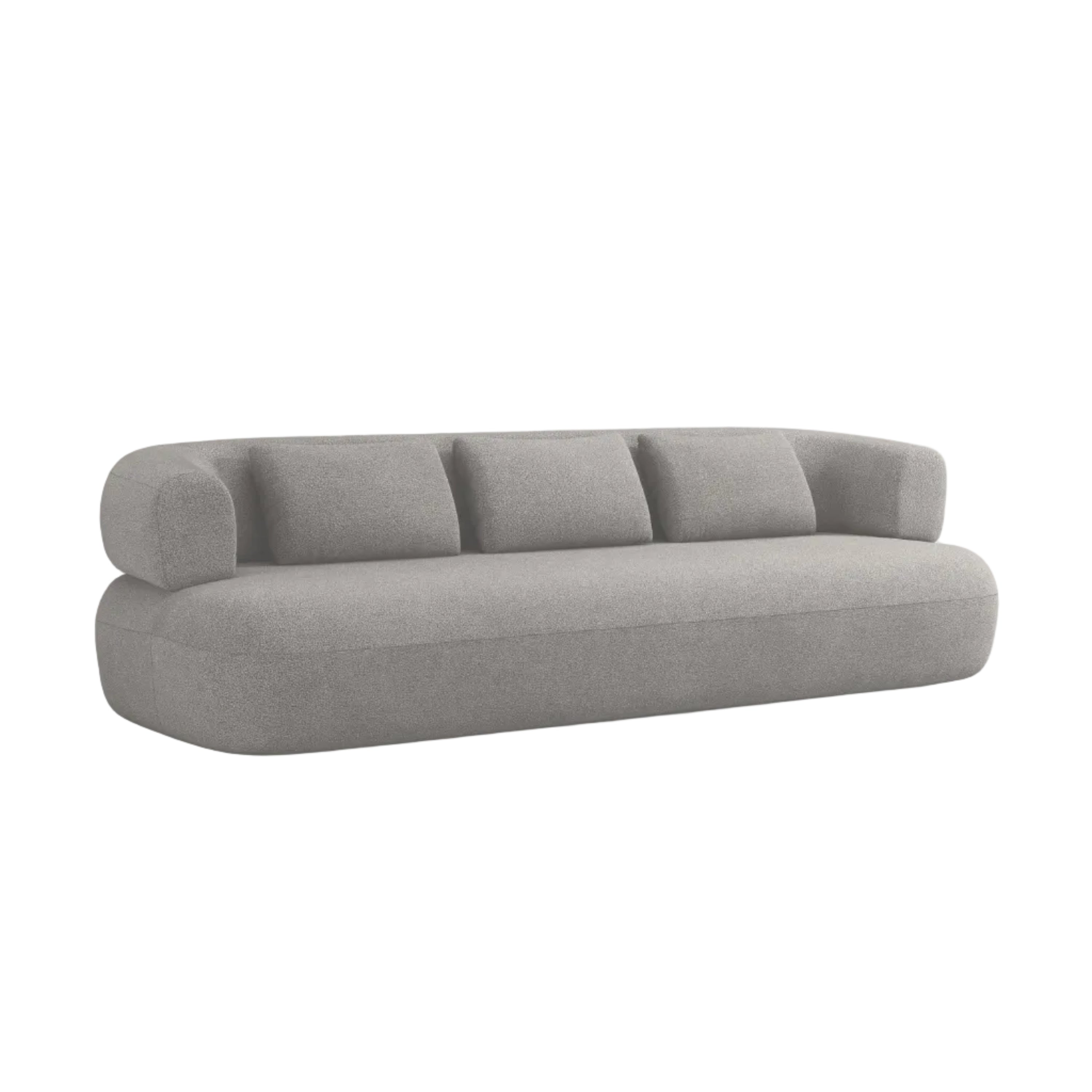 Sofa pre 3,5 osoby ALDRIN svetlosivý boucle