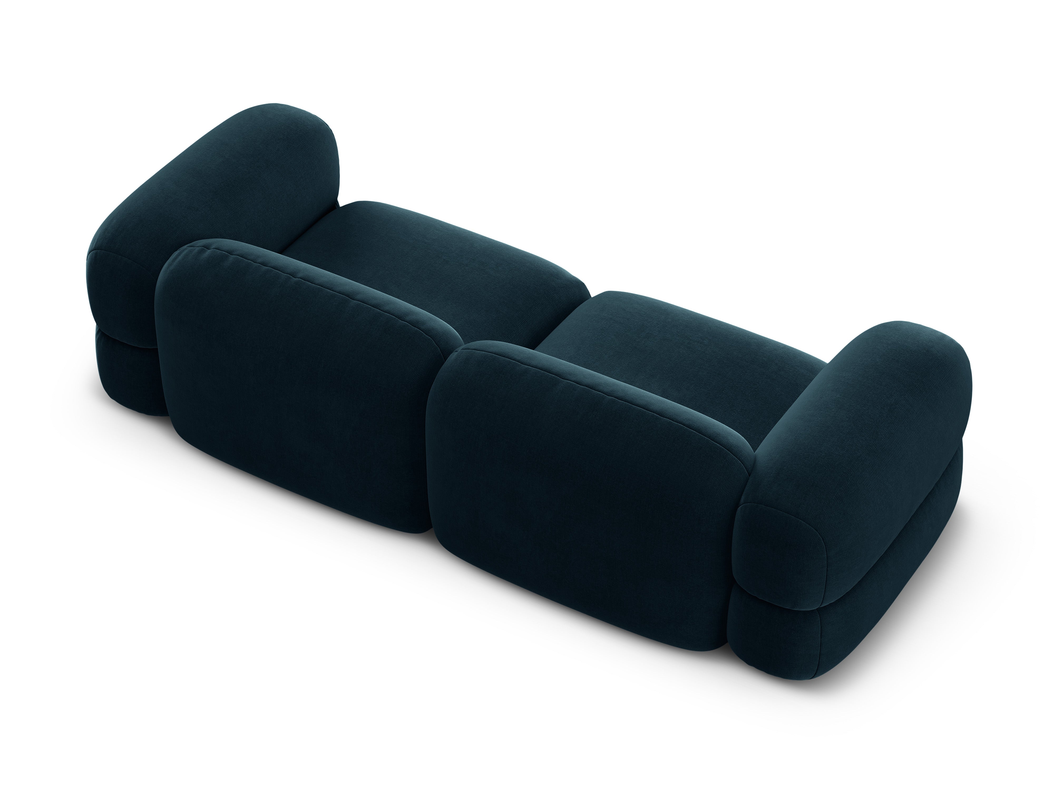 Sofa z jemného velúru pre 4 osoby ROGER petrolová modrá