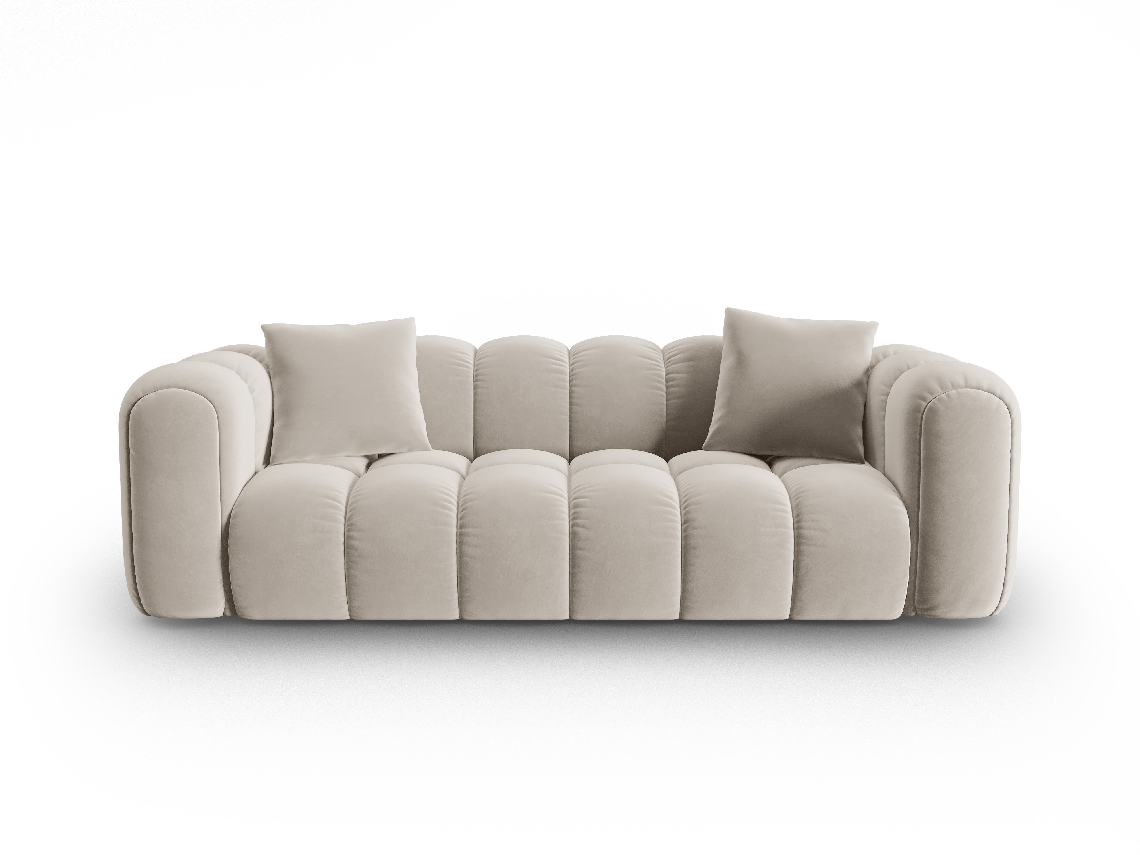Sofa z jemného velúru pre 4 osoby ASTRO ecru