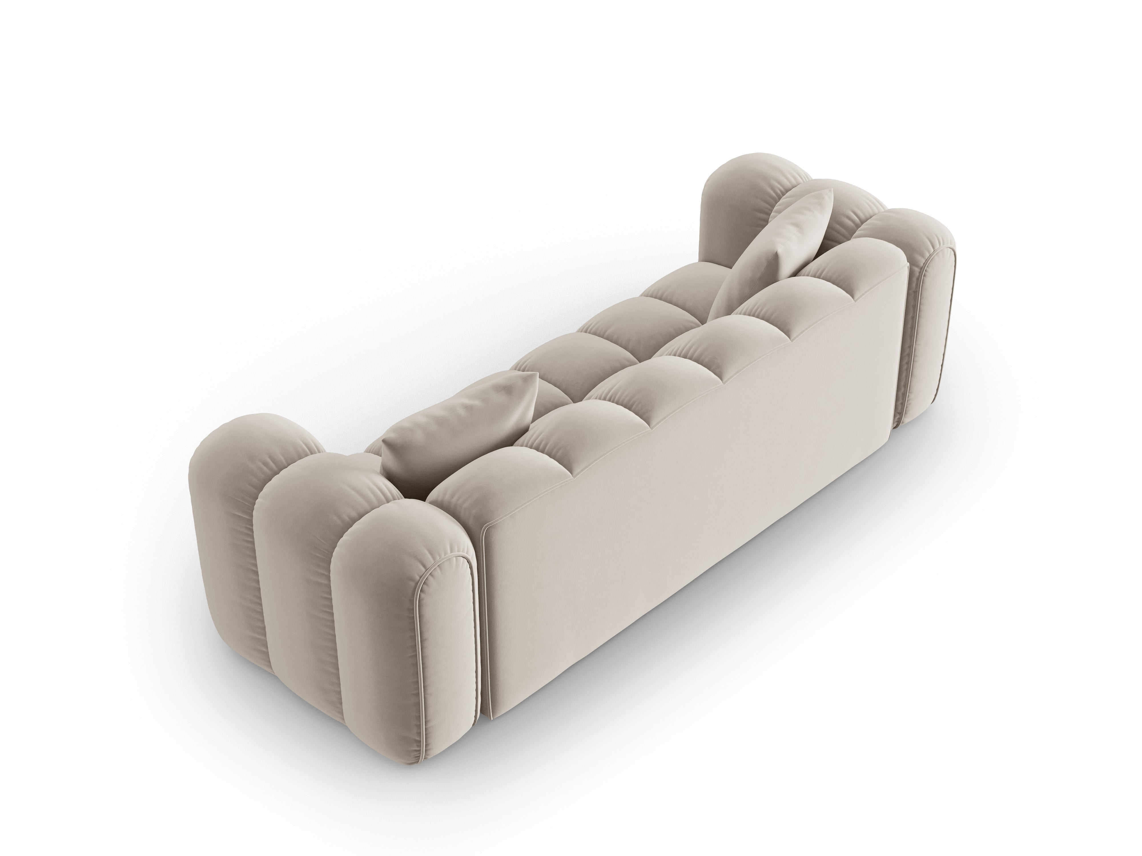 Sofa z jemného velúru pre 4 osoby ASTRO ecru