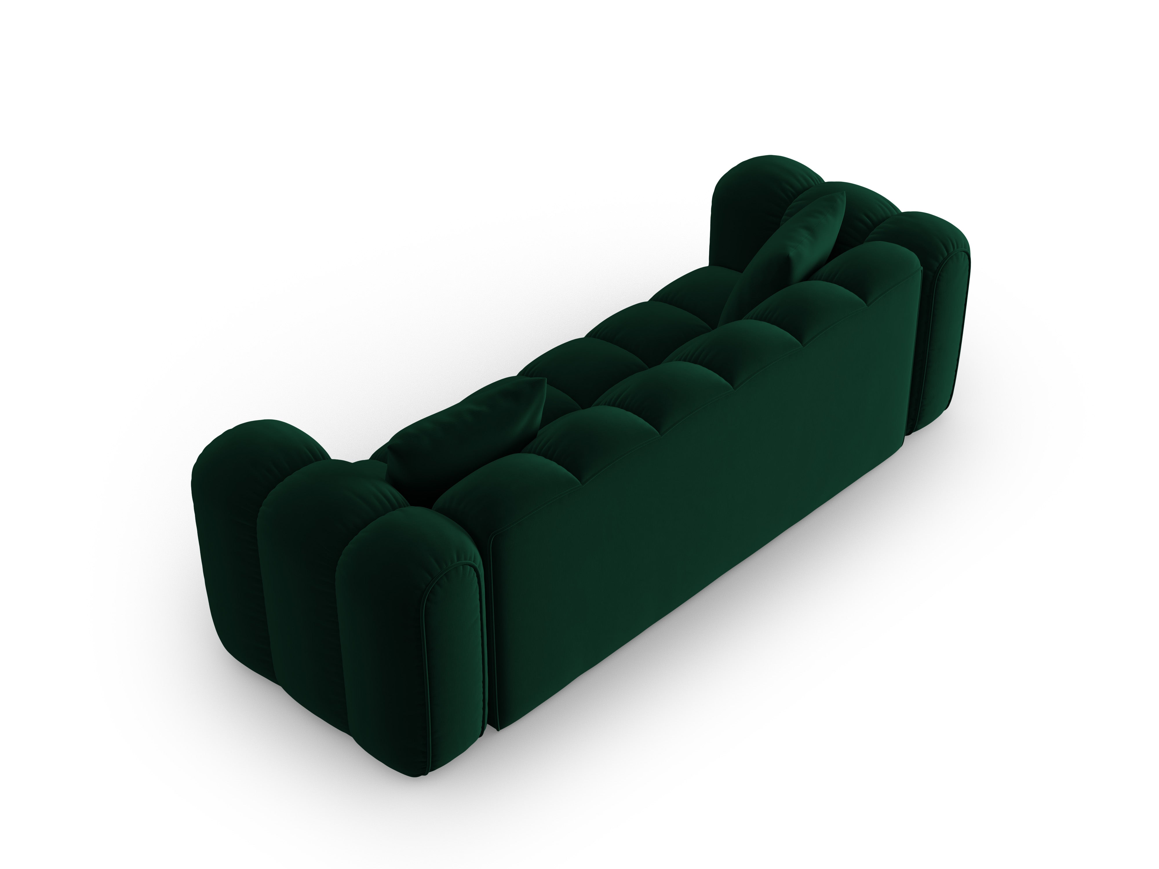 Sofa zamatová 4-osobová ASTRO fľašková zelená