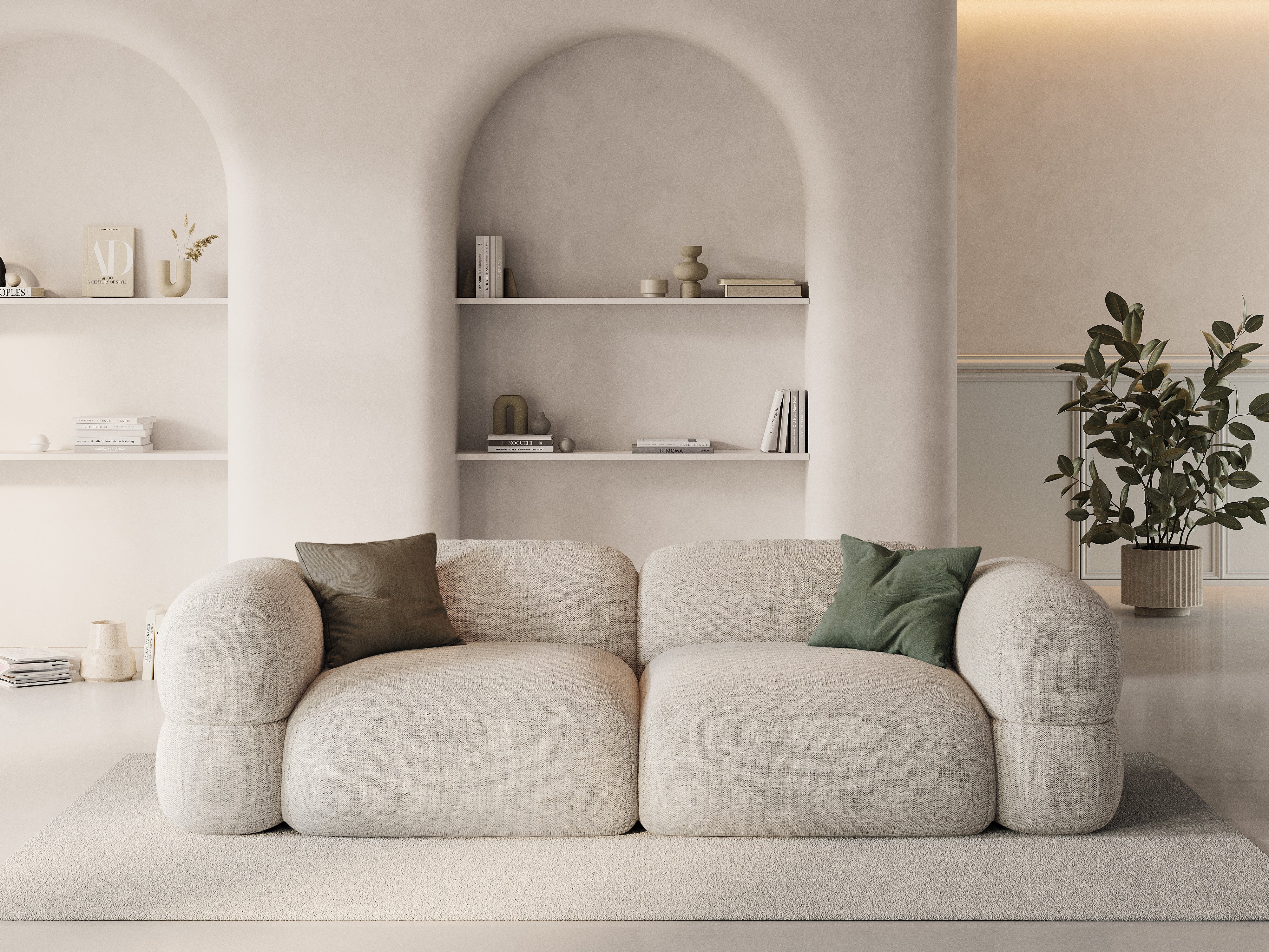 Pohovka pre 4 osoby ROGER béžový šenil