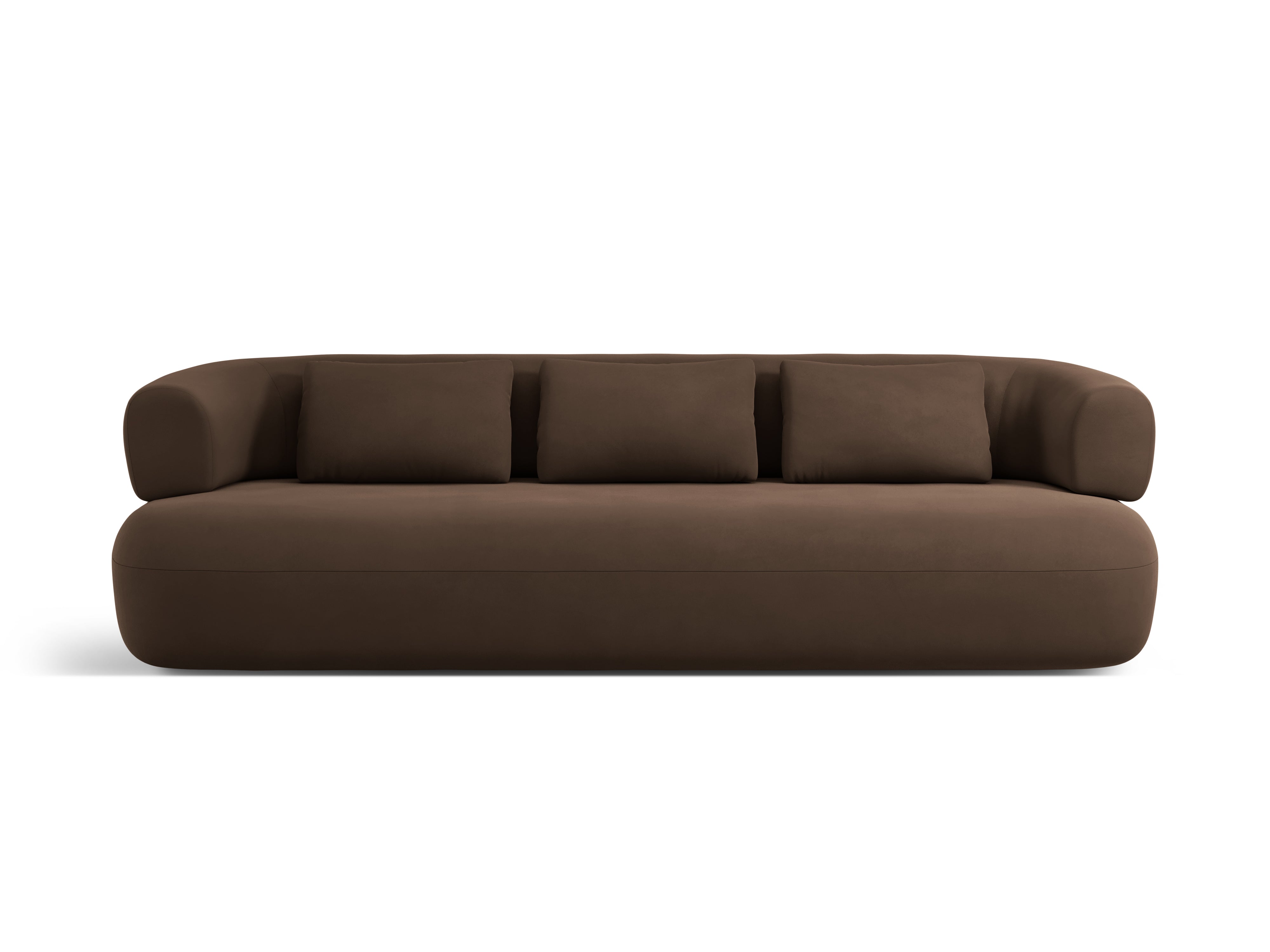 Sofa zamatová 4-miestna ALDRIN čokoládová