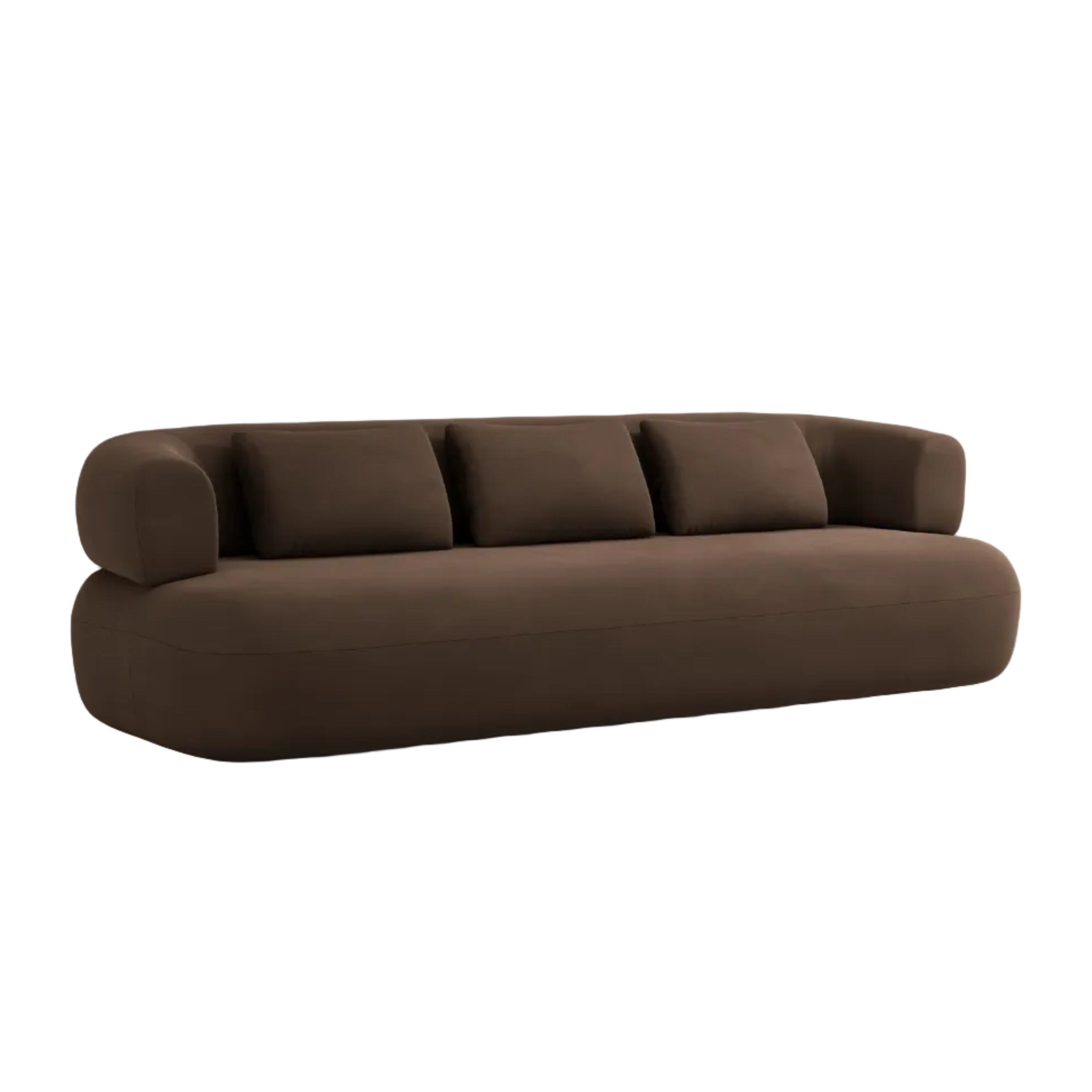 Sofa zamatová 4-miestna ALDRIN čokoládová