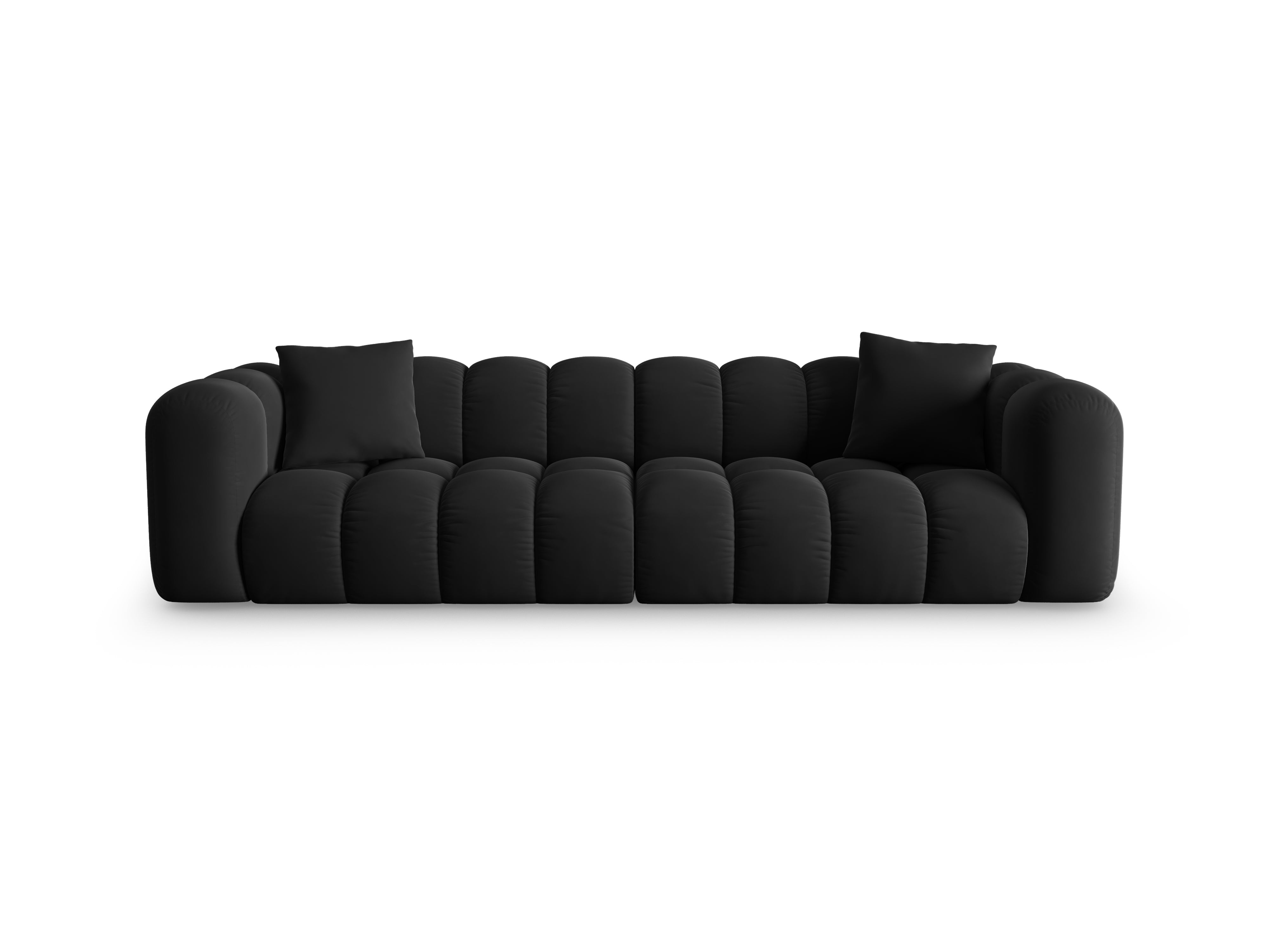 Sofa z jemného velúru pre 4 osoby HALLEY čierna