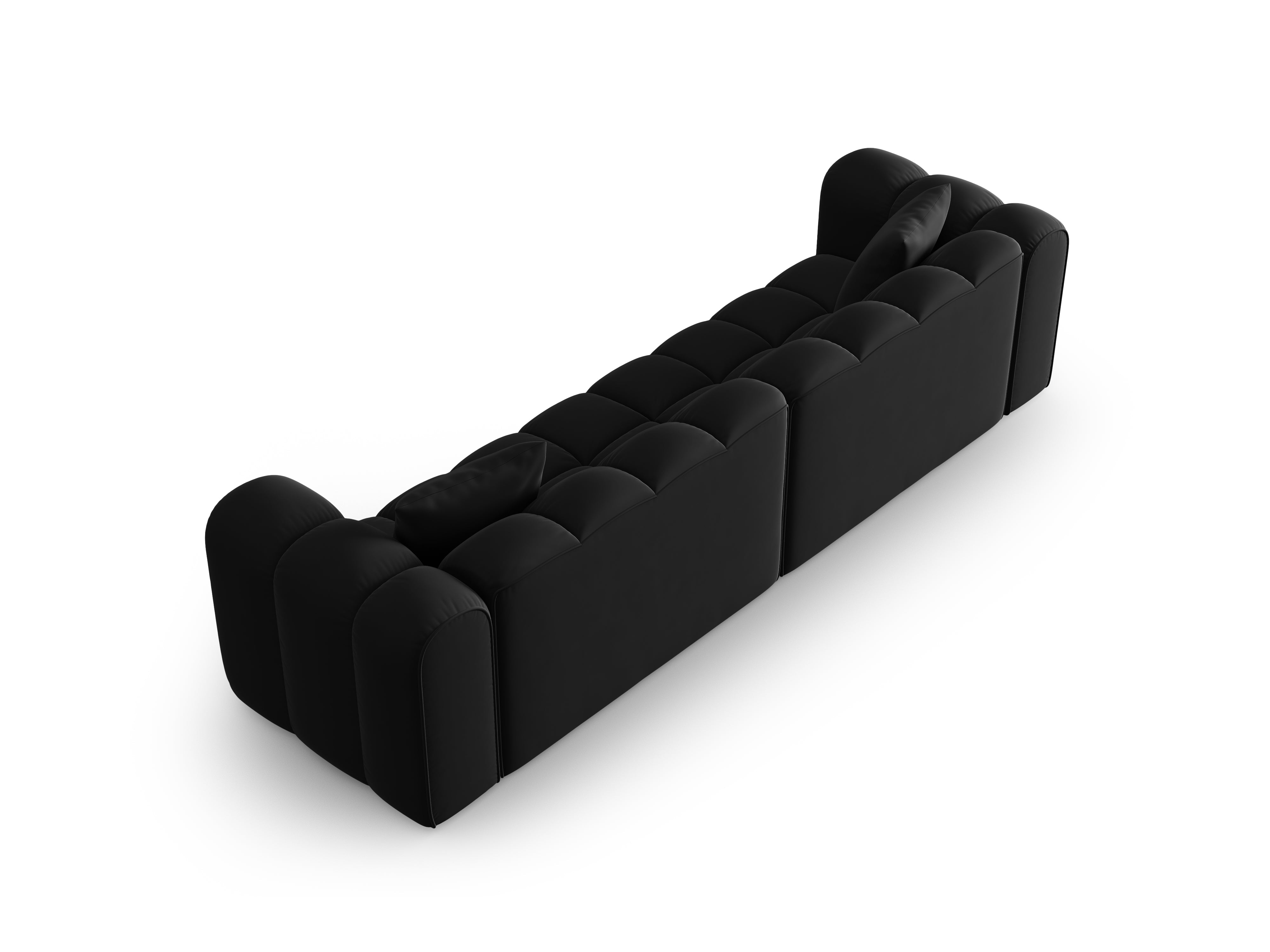 Sofa z jemného velúru pre 4 osoby HALLEY čierna
