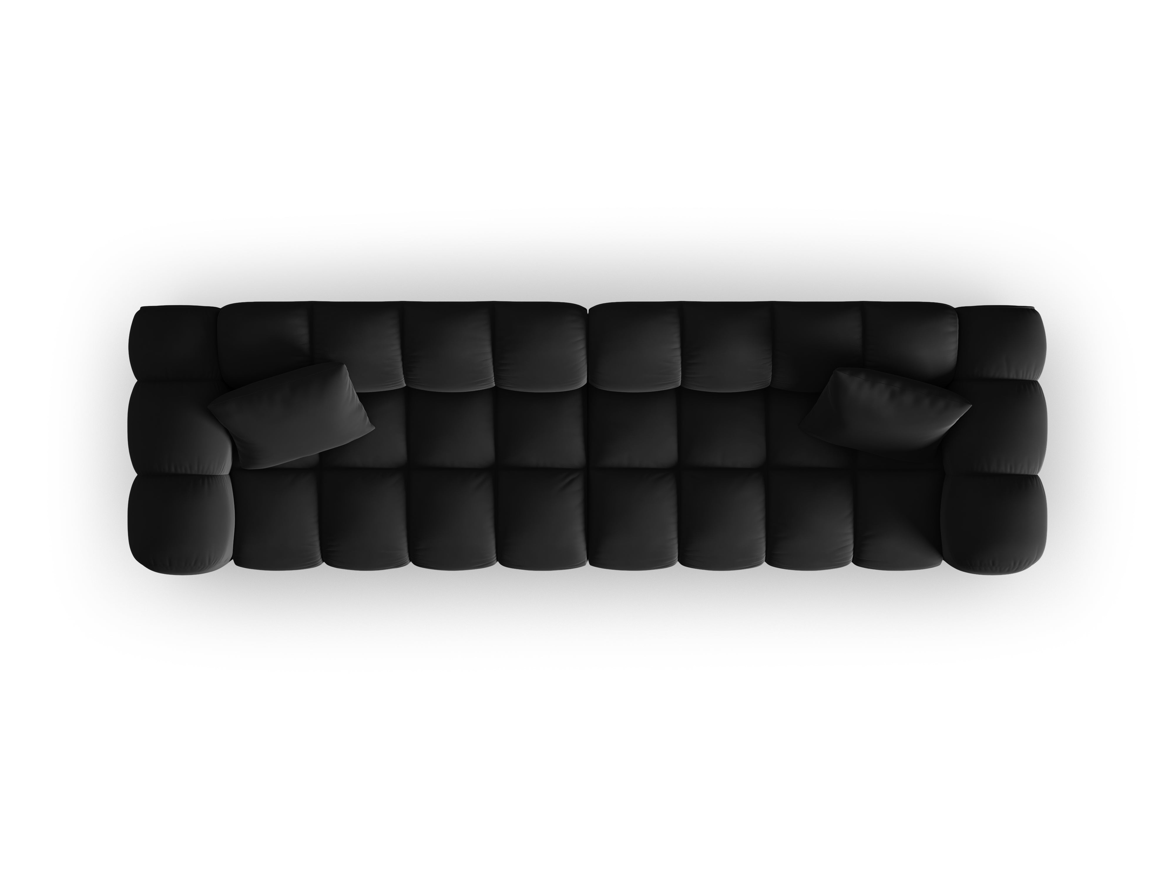 Sofa z jemného velúru pre 4 osoby HALLEY čierna