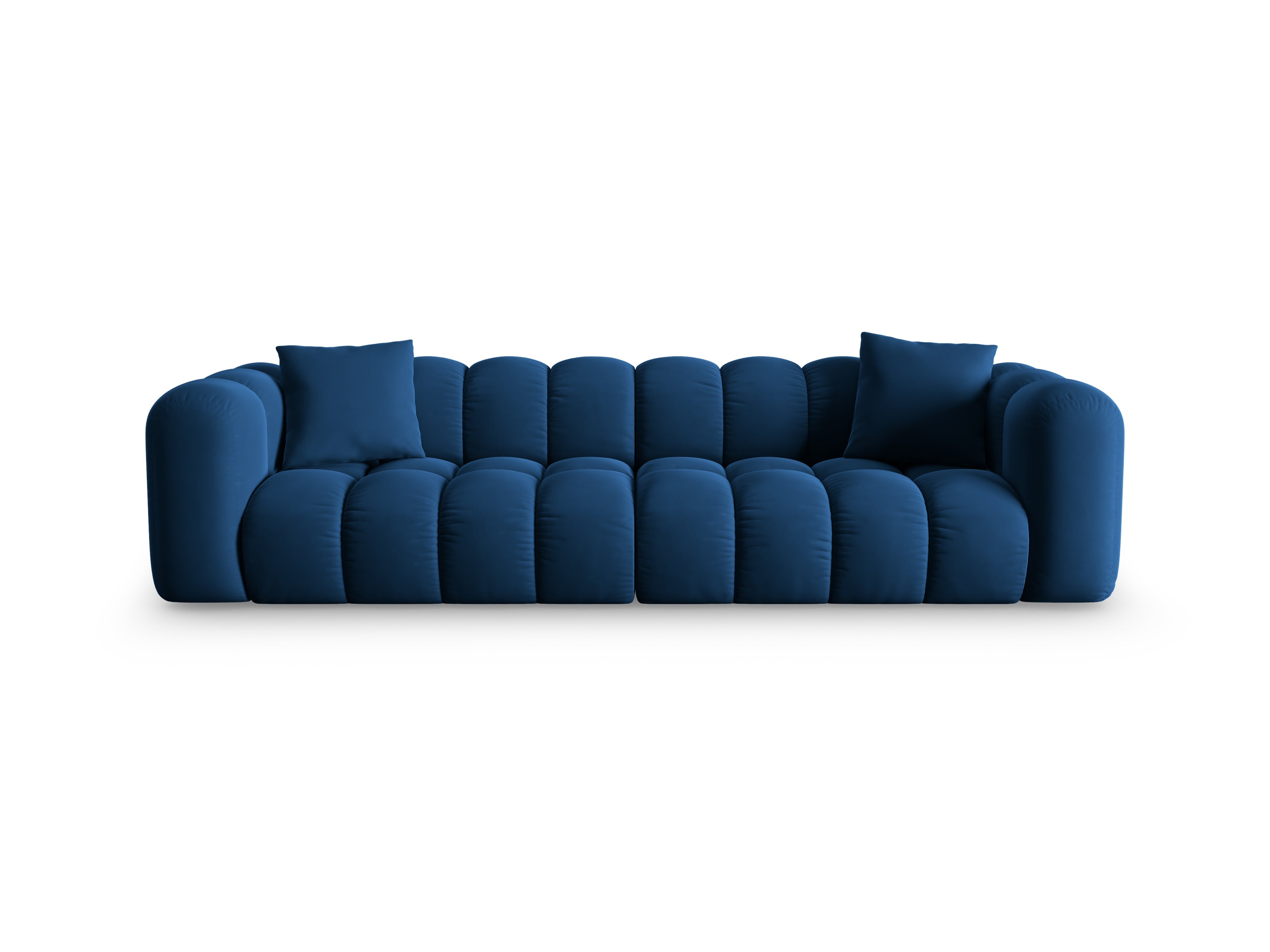 Sofa z jemného velúru pre 4 osoby HALLEY kráľovsky modrá