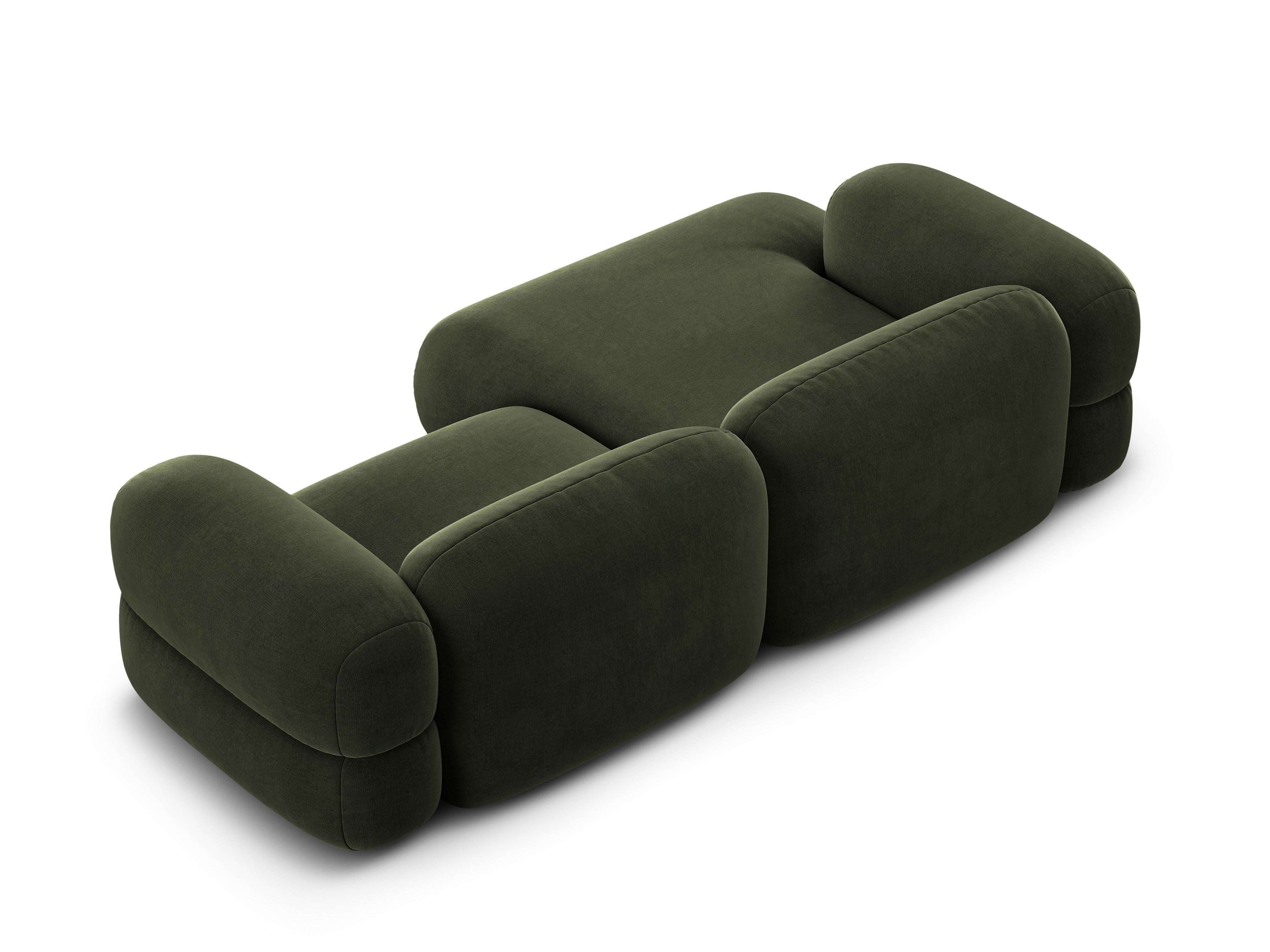 Left-facing velvet corner sofa ROGER olive