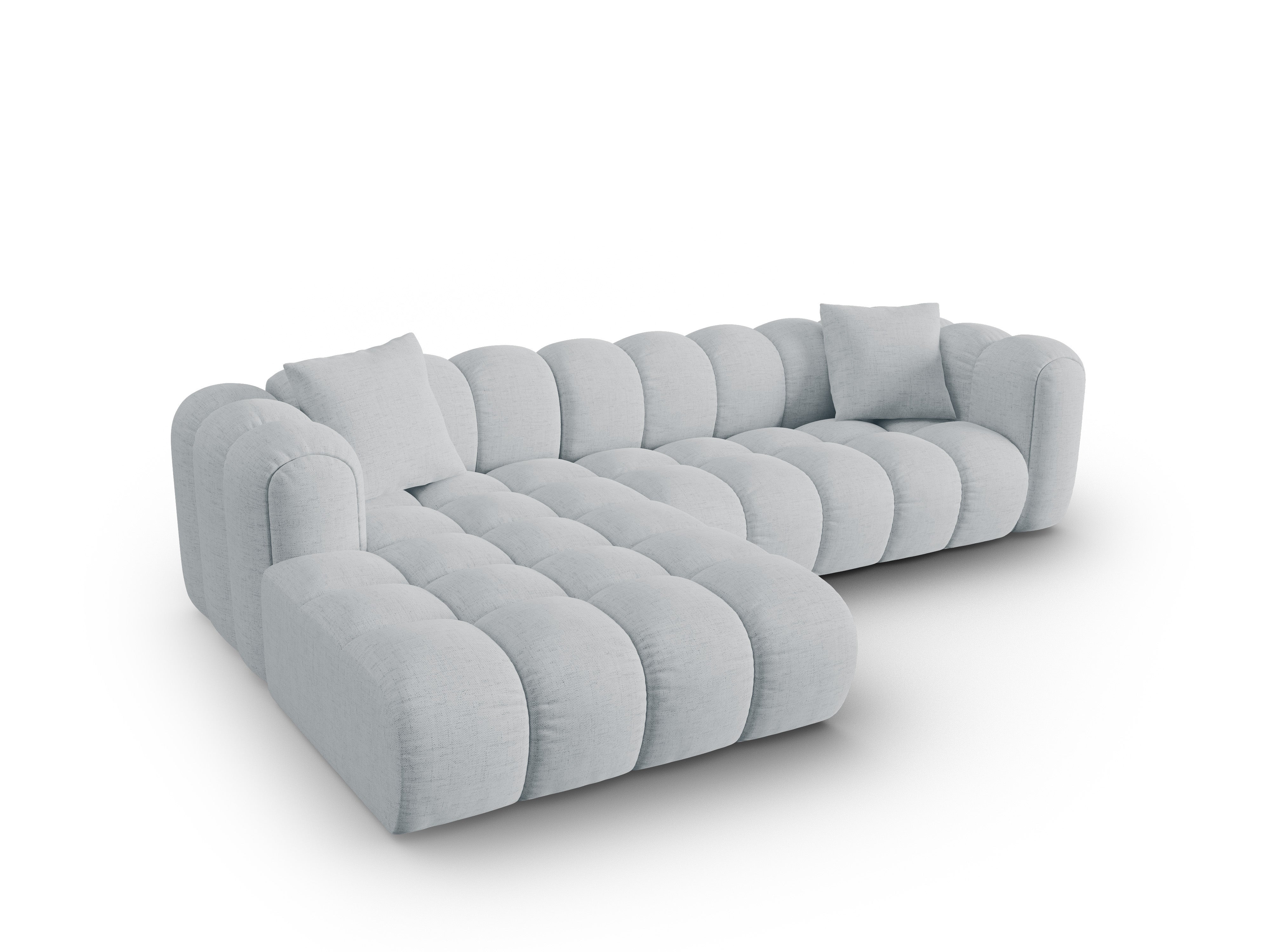 4-seater left-facing corner sofa ASTRO light gray chenille