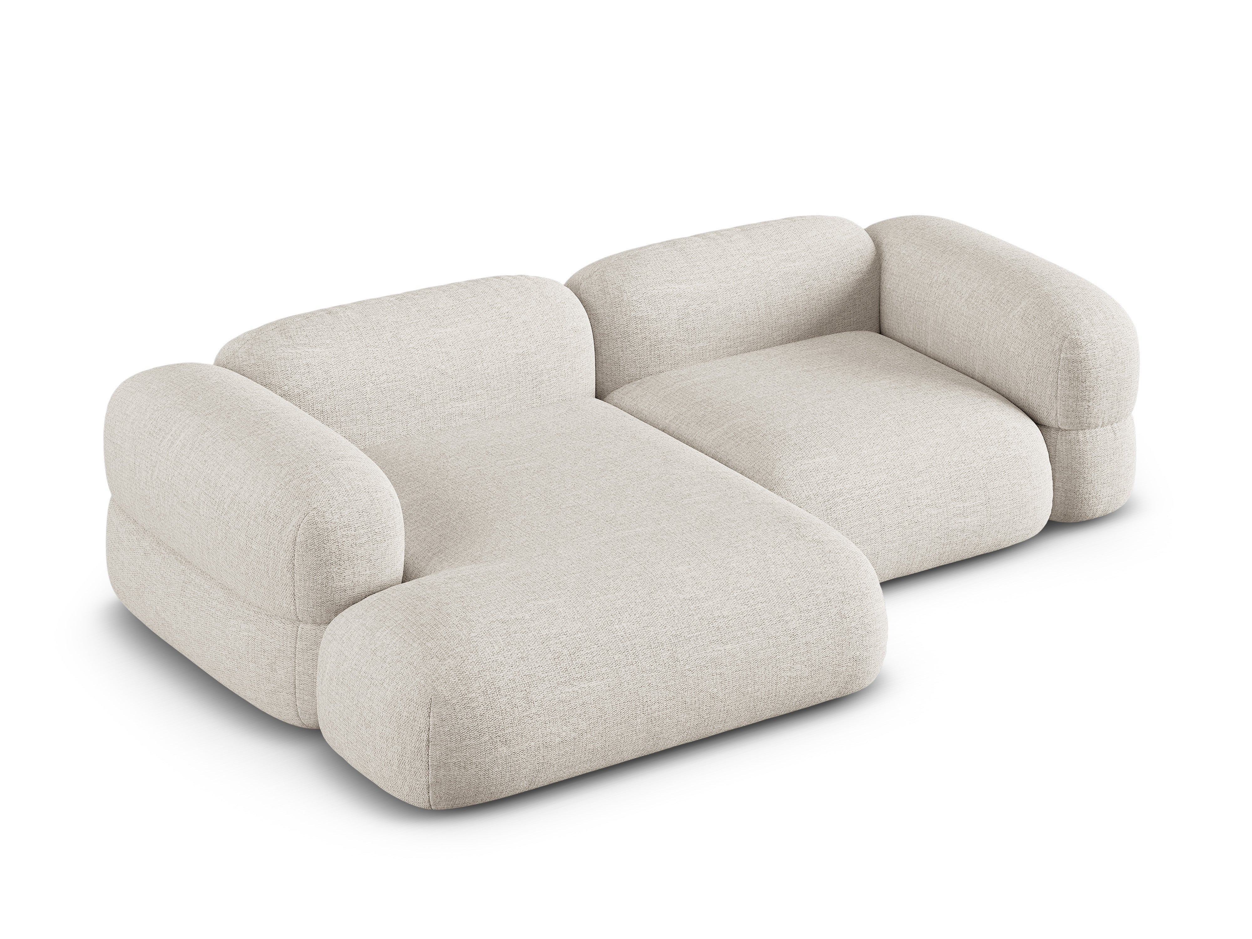 Left-sided corner sofa ROGER beige chenille