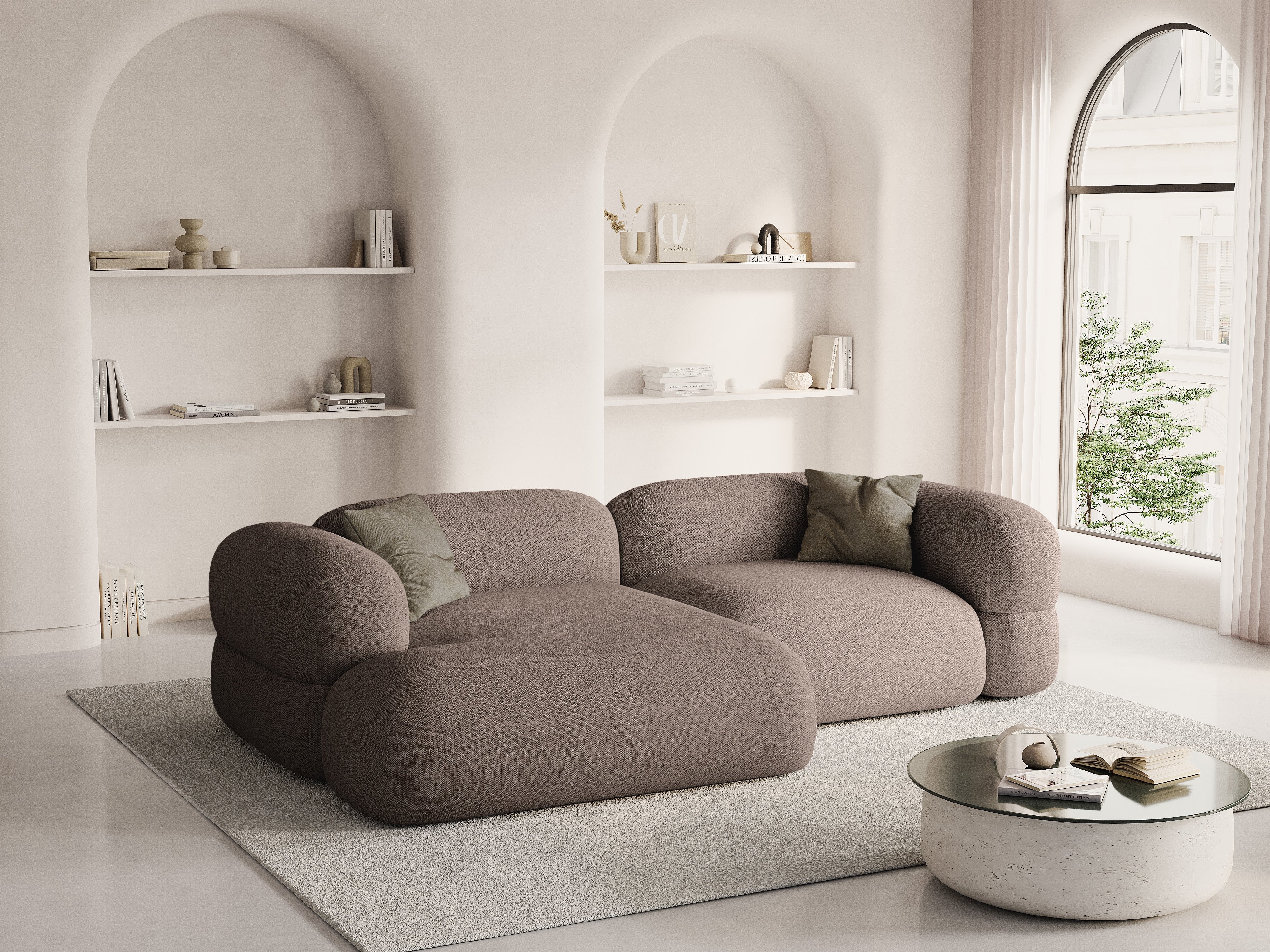 Rohová sedačka ROGER cappuccino szenil