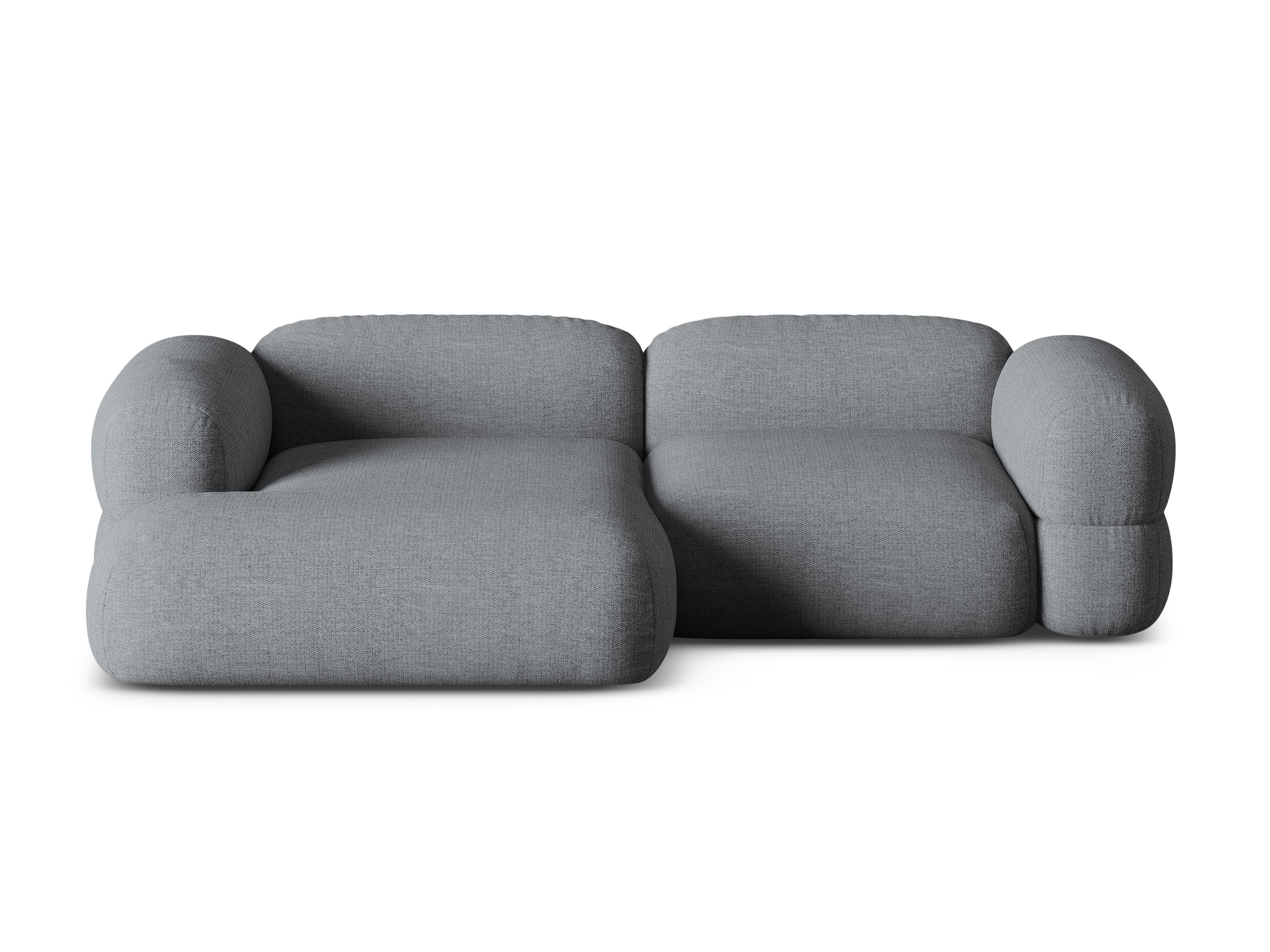 Left-sided corner sofa ROGER gray chenille