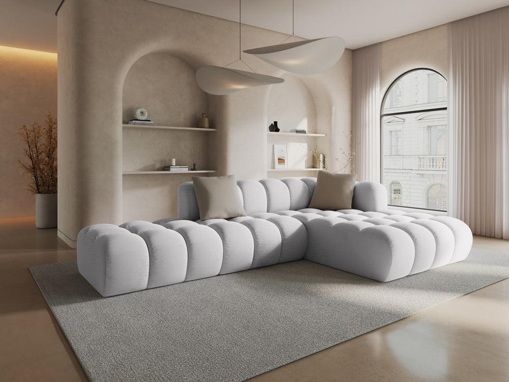 Narożnik aksamitny 5-osobowy prawostronny HALLEY srebrny Windsor & Co Eye on Design