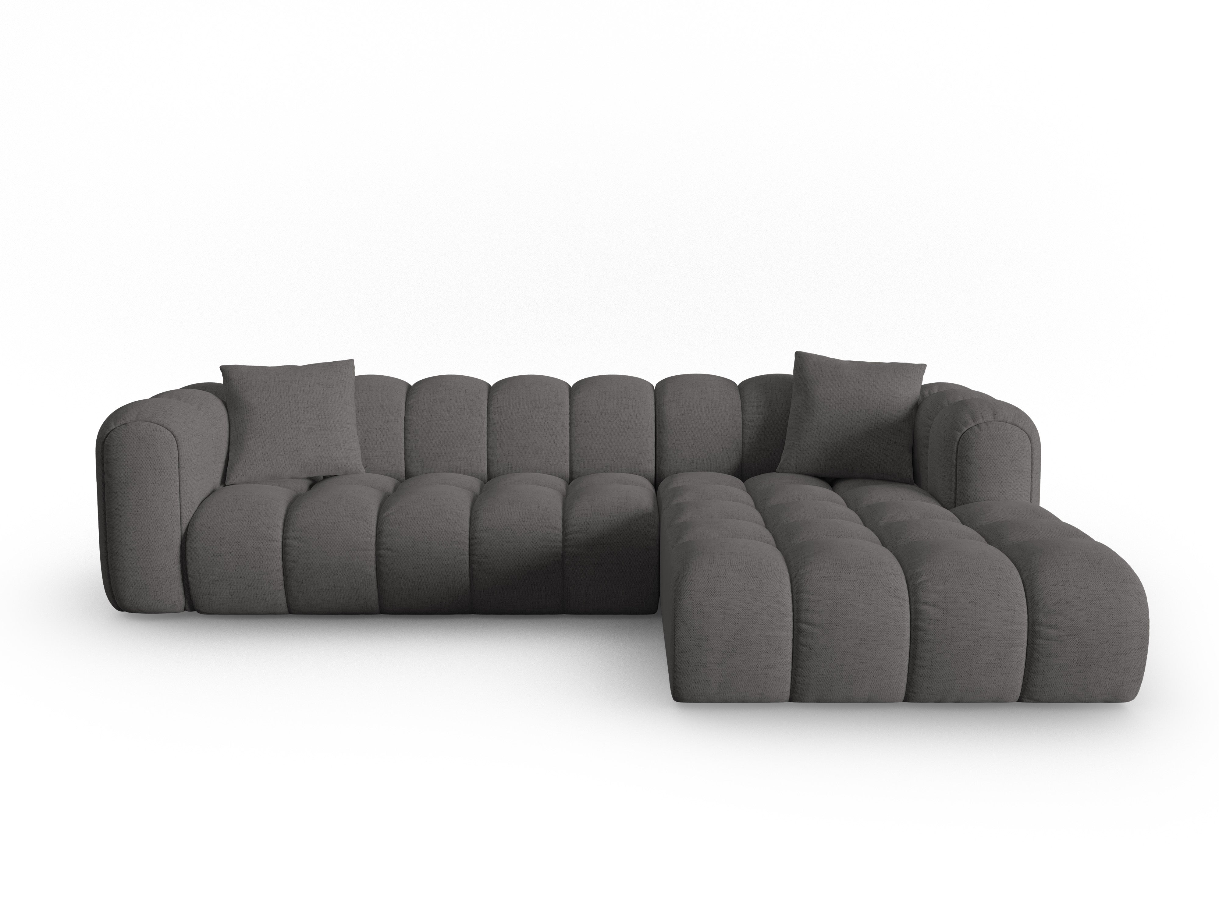 Rohová sedačka pre 4 osoby pravostranná ASTRO šedý šenil