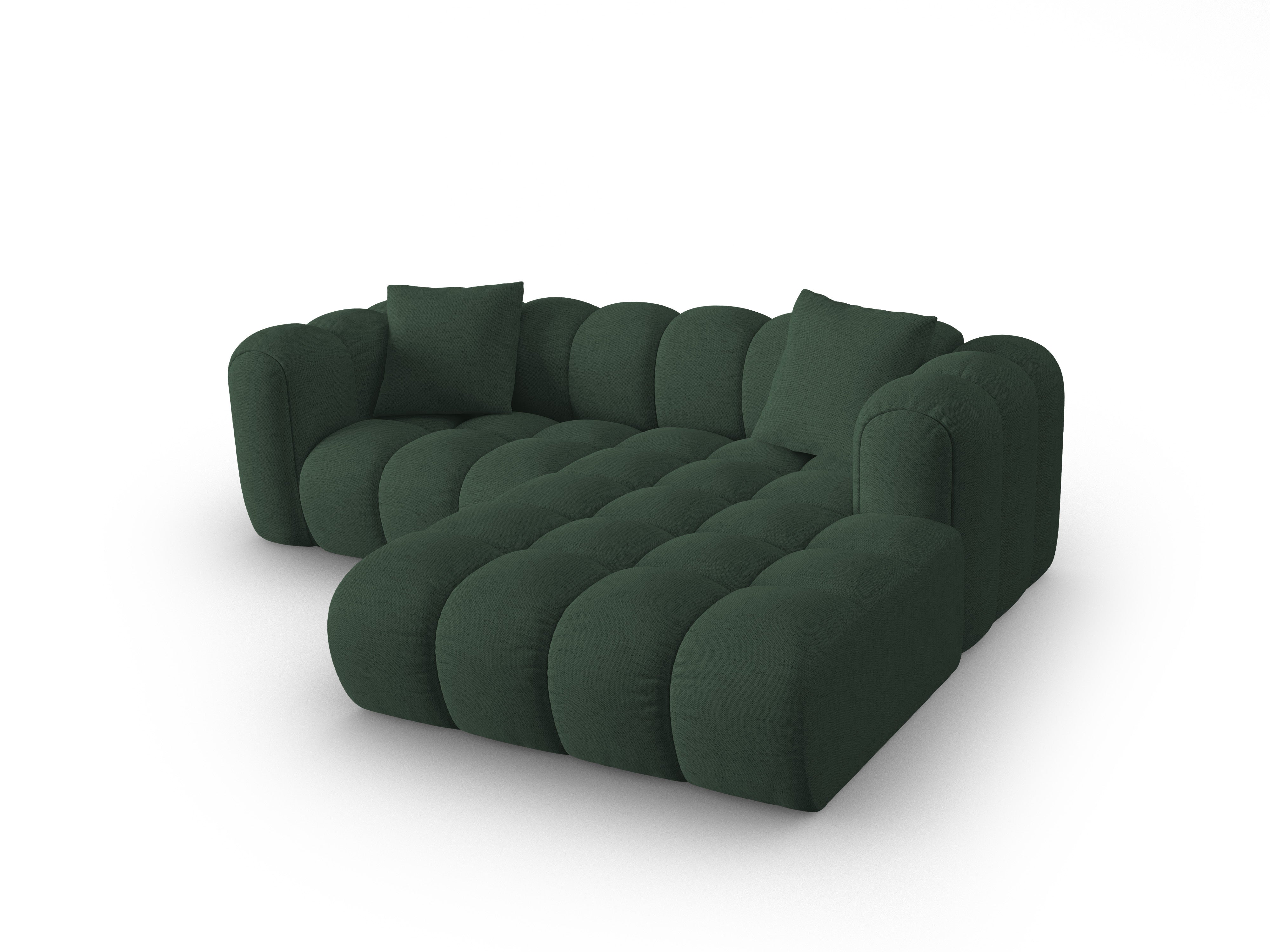 Right-facing 3-seater corner sofa ASTRO sea green chenille