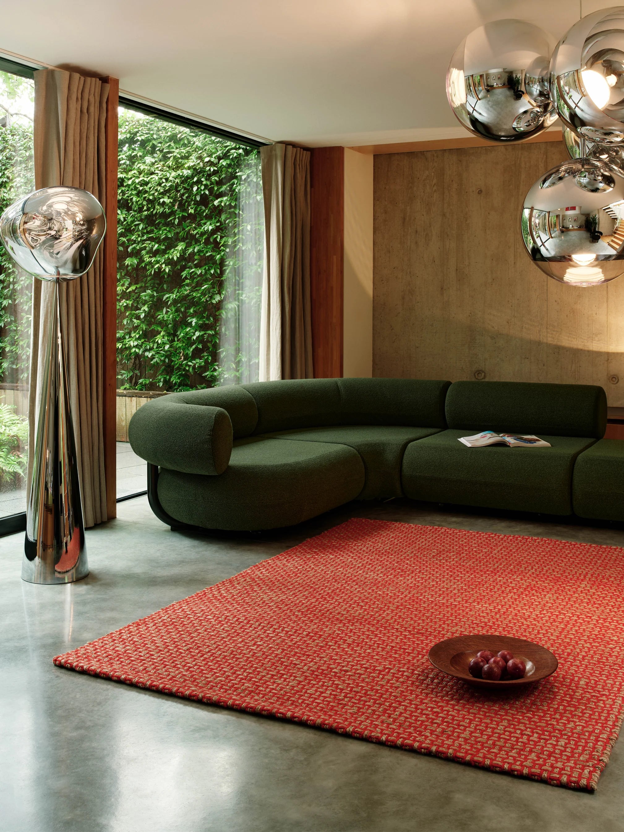 WEAVE rug red with beige