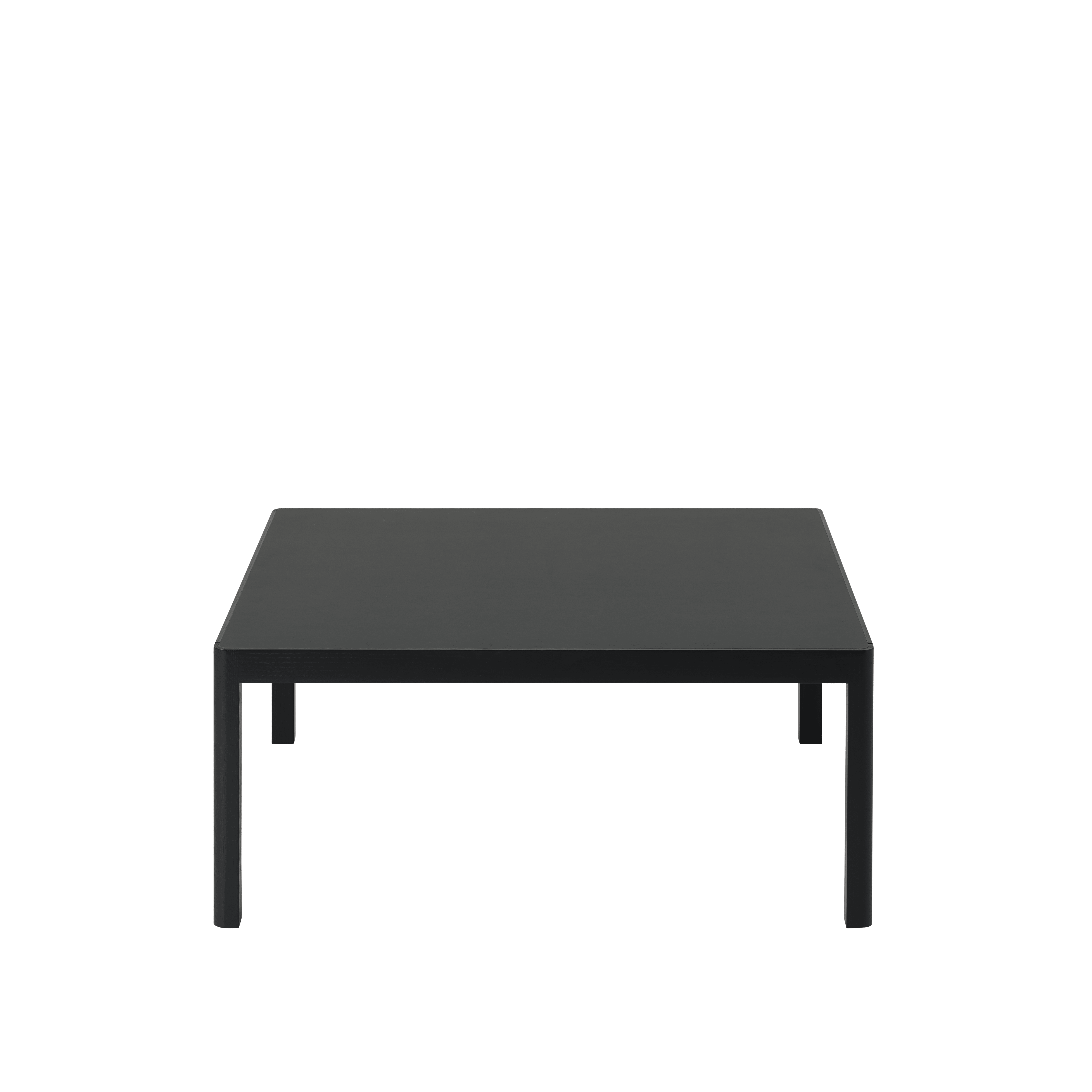 WORKSHOP coffee table with black linoleum and black oak base
