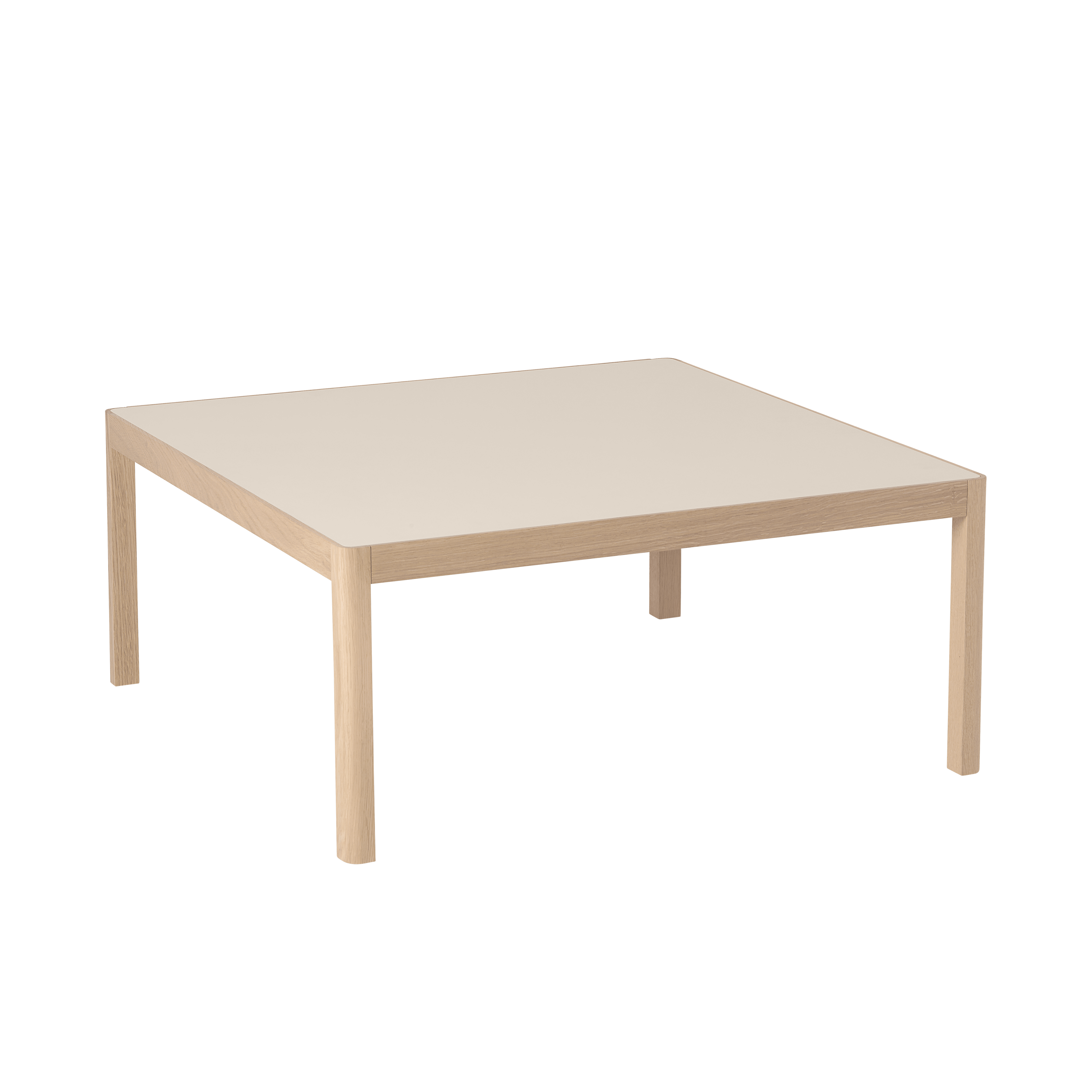 WORKSHOP coffee table with gray linoleum and oak base
