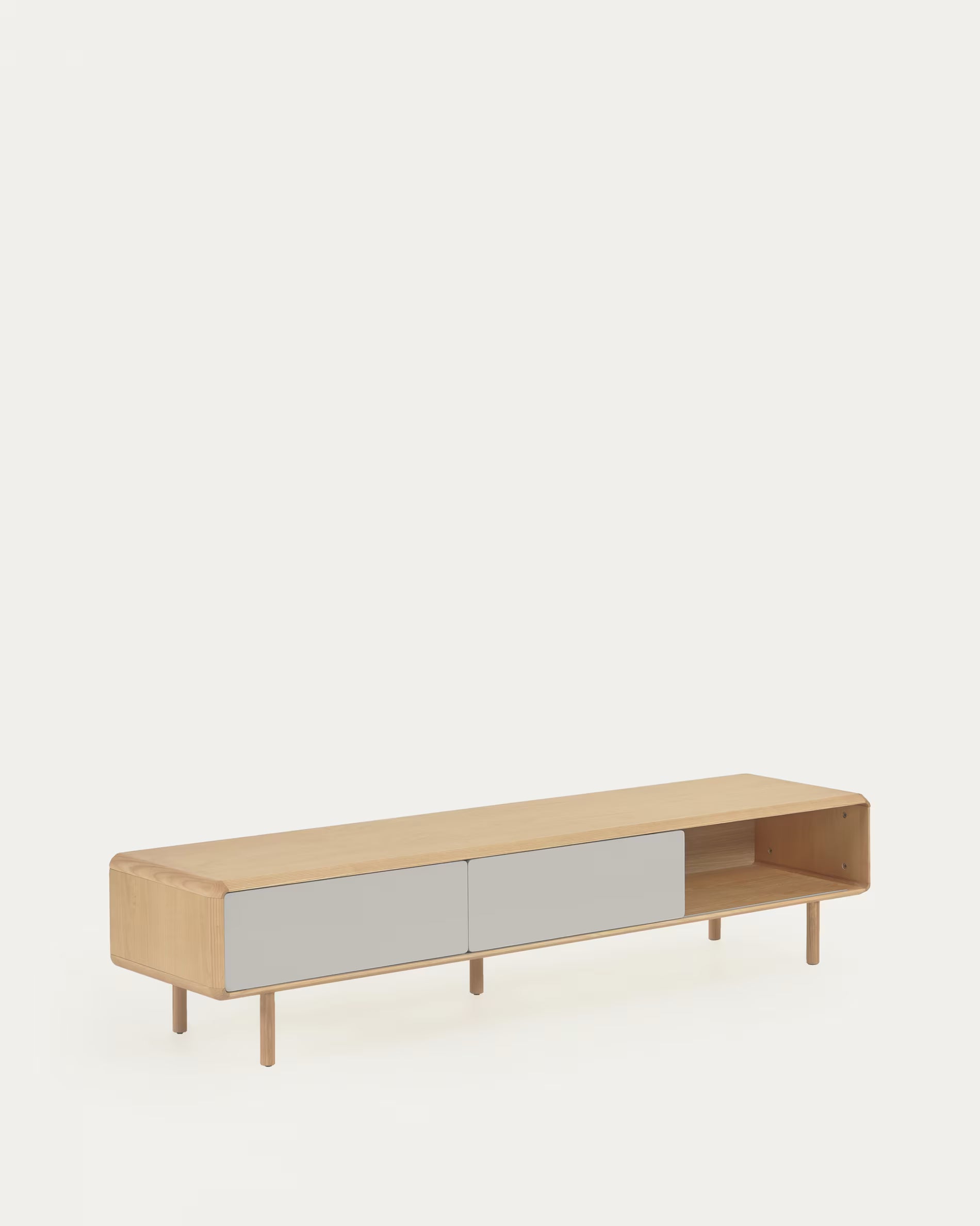 ANIELLE TV Cabinet light gray with wood