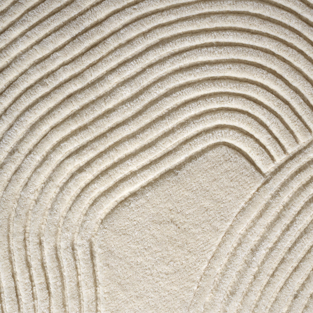 Cream ZEN SHAPED Oval Rug