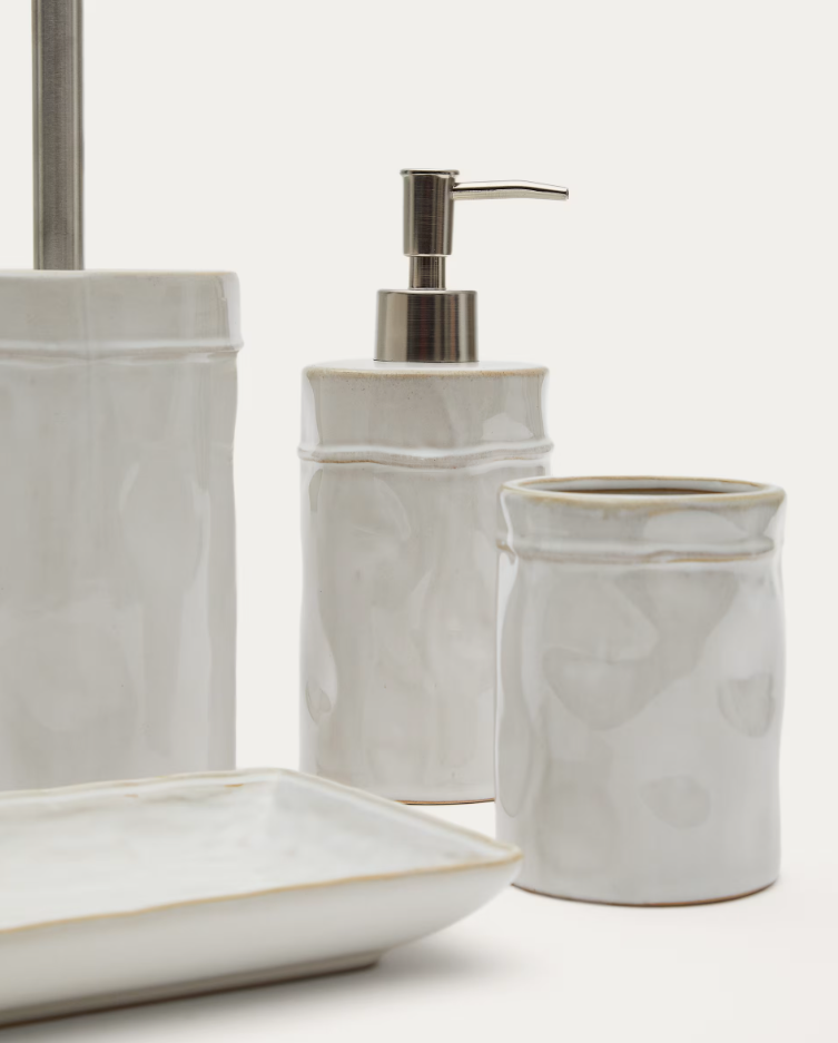 Pohár na zubné kefky SAVEL šedý gres