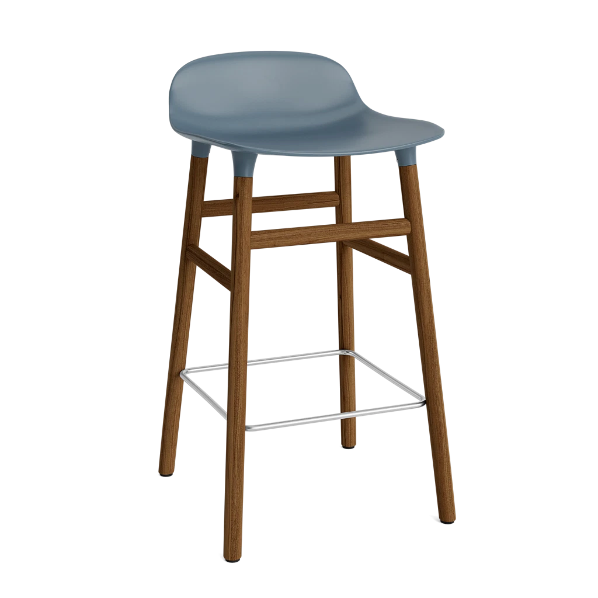 Hoker FORM morská modrá s orechovým podstavcom