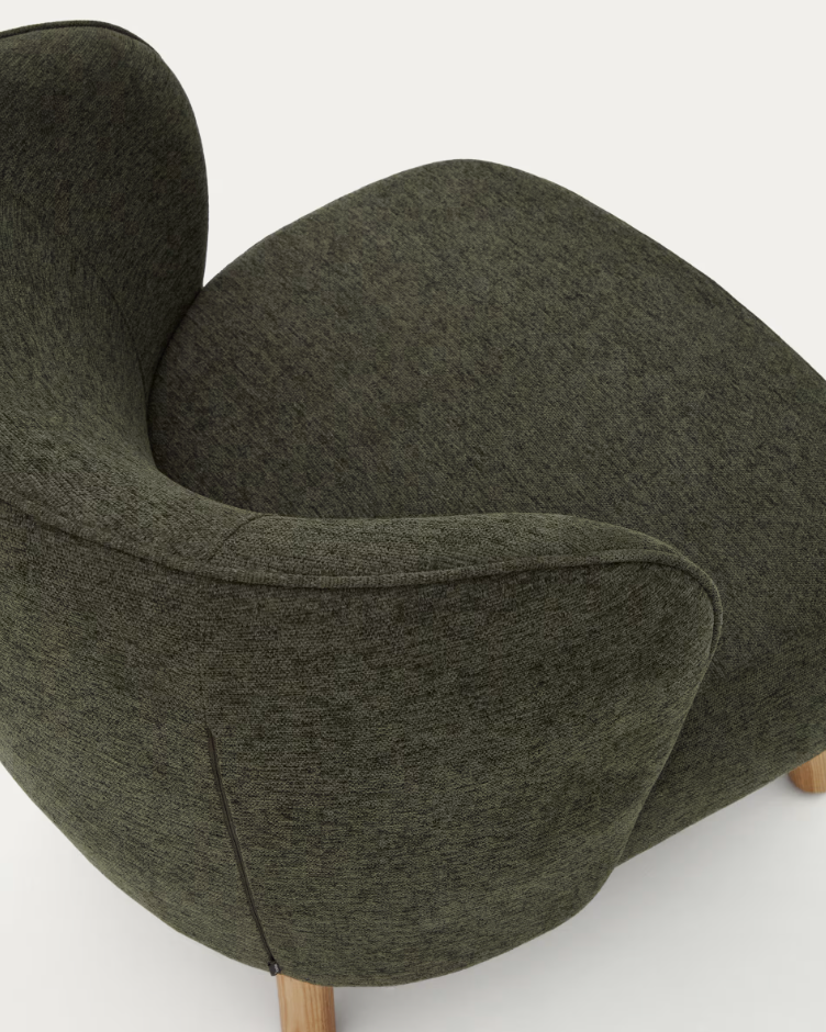 Fotel z chenilu ULIT zelený