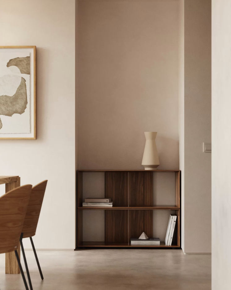 Dvojmodulový regál LITTO orechový dyha