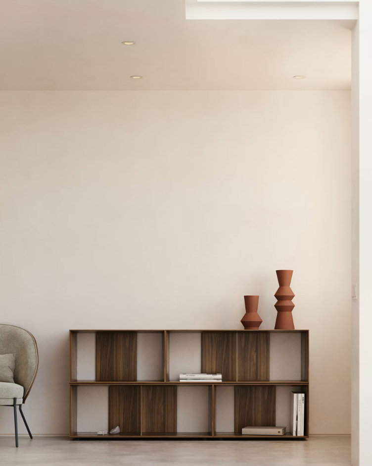 Regál 4-modulový LITTO orechový dyha