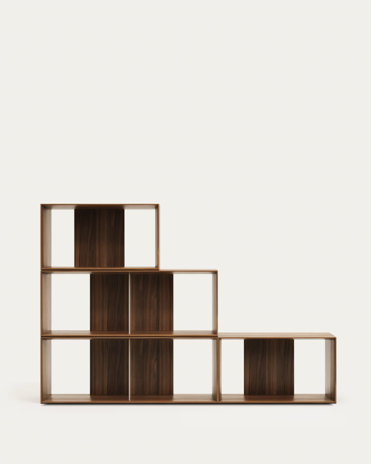 Regál 4-modulový LITTO orechový dyha