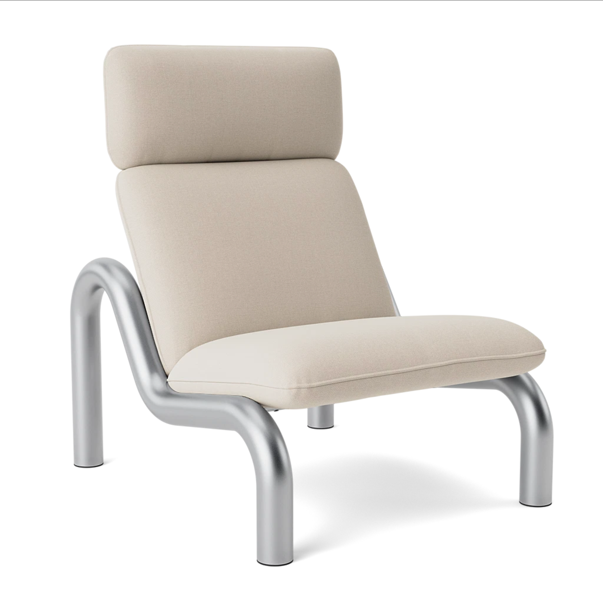 Čalúnené kreslo TUBE béžové so železnou základňou