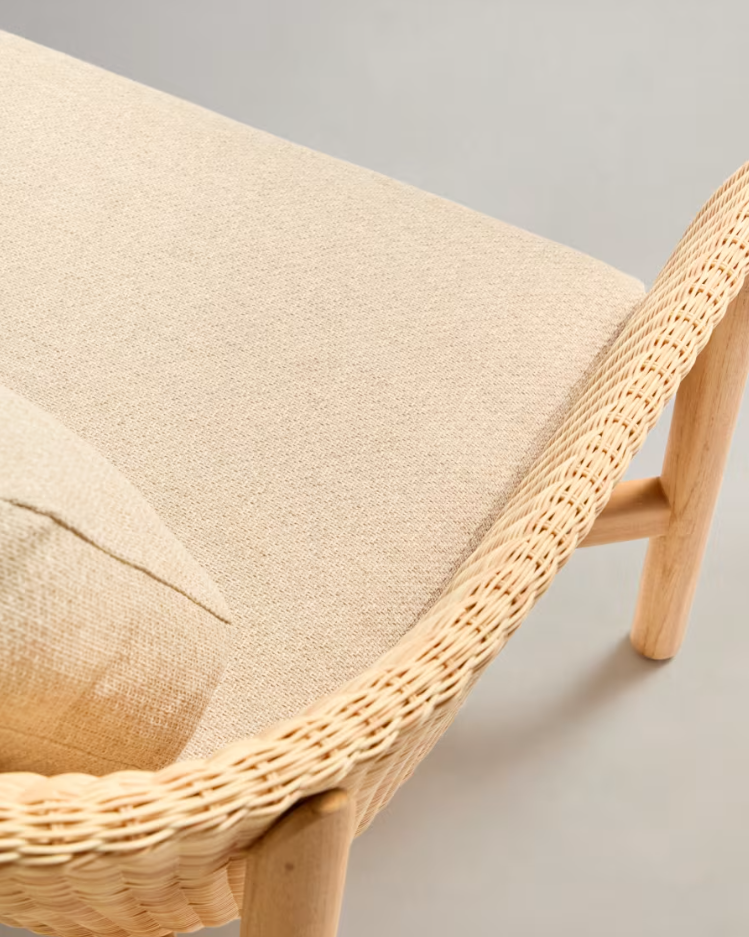 Záhradné kreslo GALEA z teakového dreva s ratanovým sedadlom