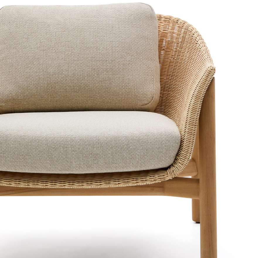 Záhradné kreslo GALEA z teakového dreva s ratanovým sedadlom