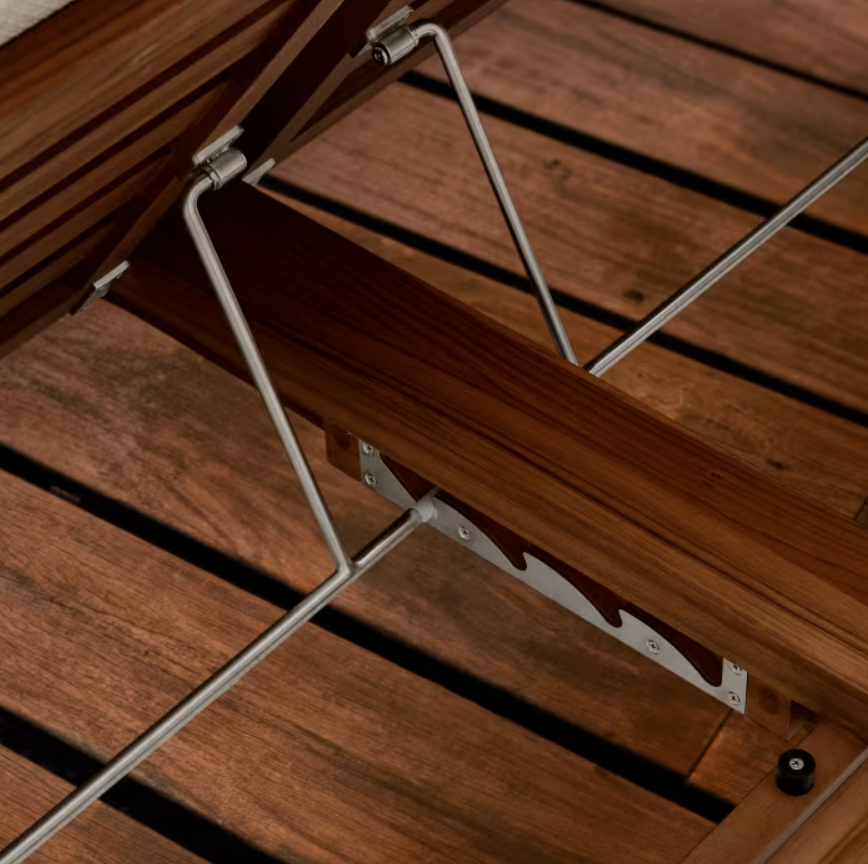 Dvojitý záhradný ležadlo TURQUETA z teakového dreva