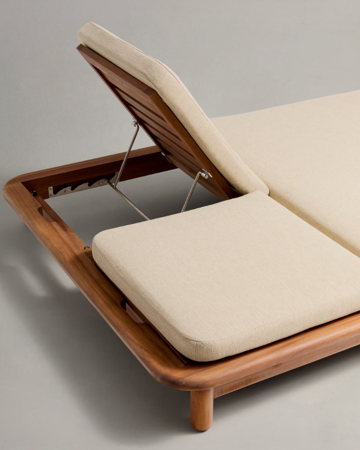 Dvojitý záhradný ležadlo TURQUETA z teakového dreva