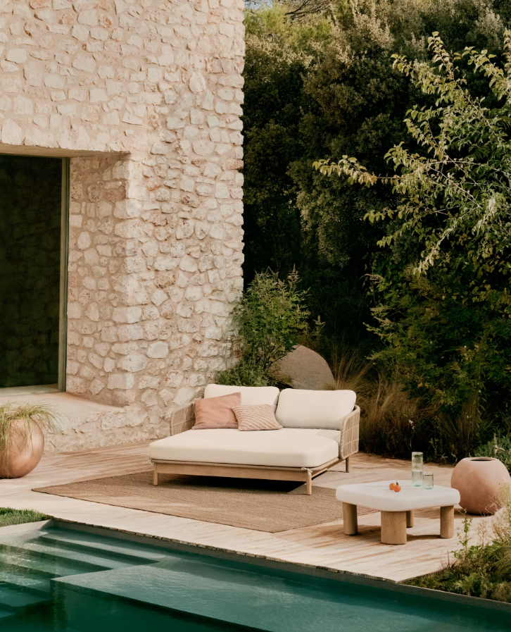 Dvojlôžkový záhradný ležadlo CATALINA z ľahkého akáciového dreva